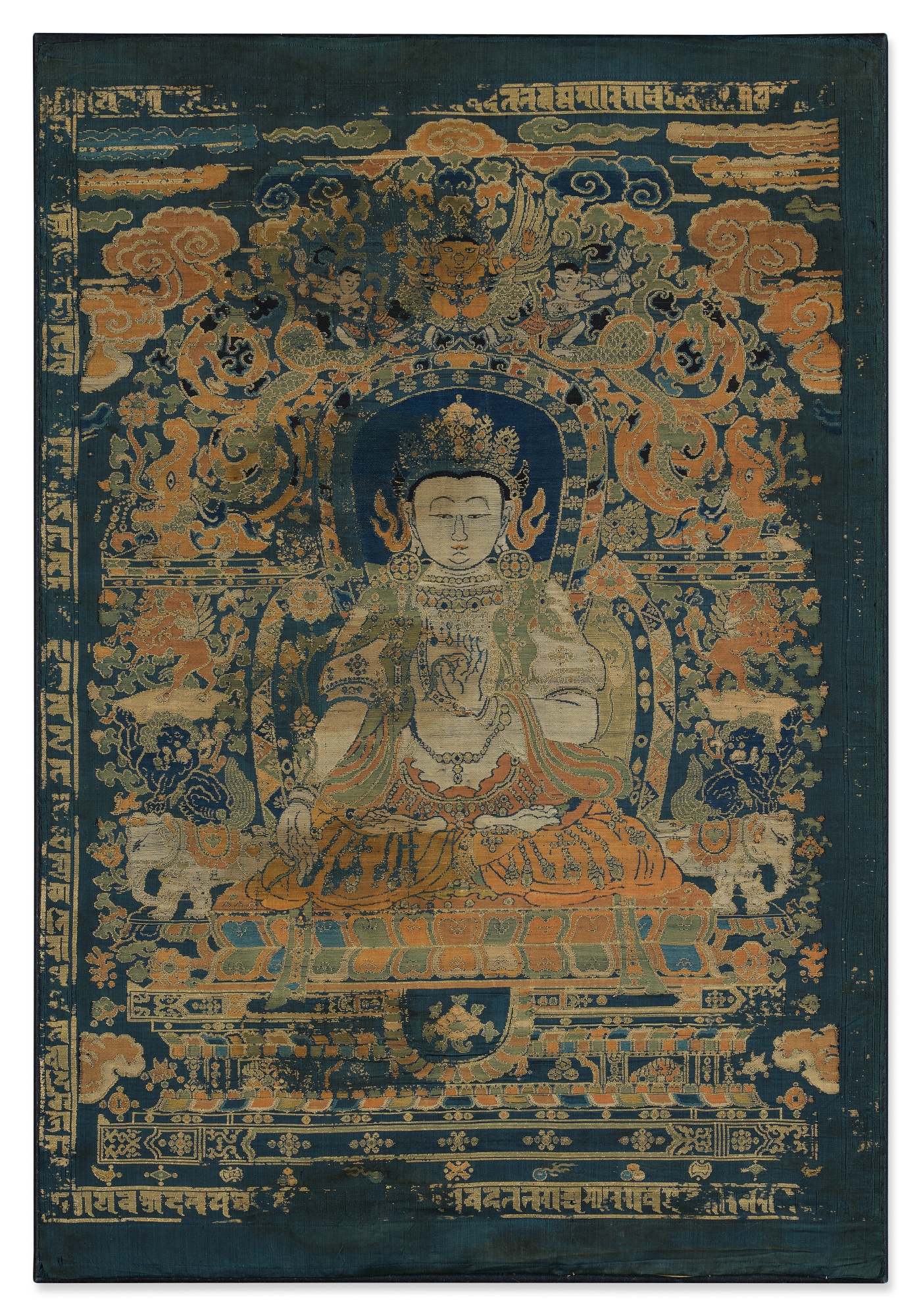 An Imperial silk brocade thangka of Avalokiteshvara — An Imperial silk brocade thangka of Avalokiteshvara, Early Ming dynasty