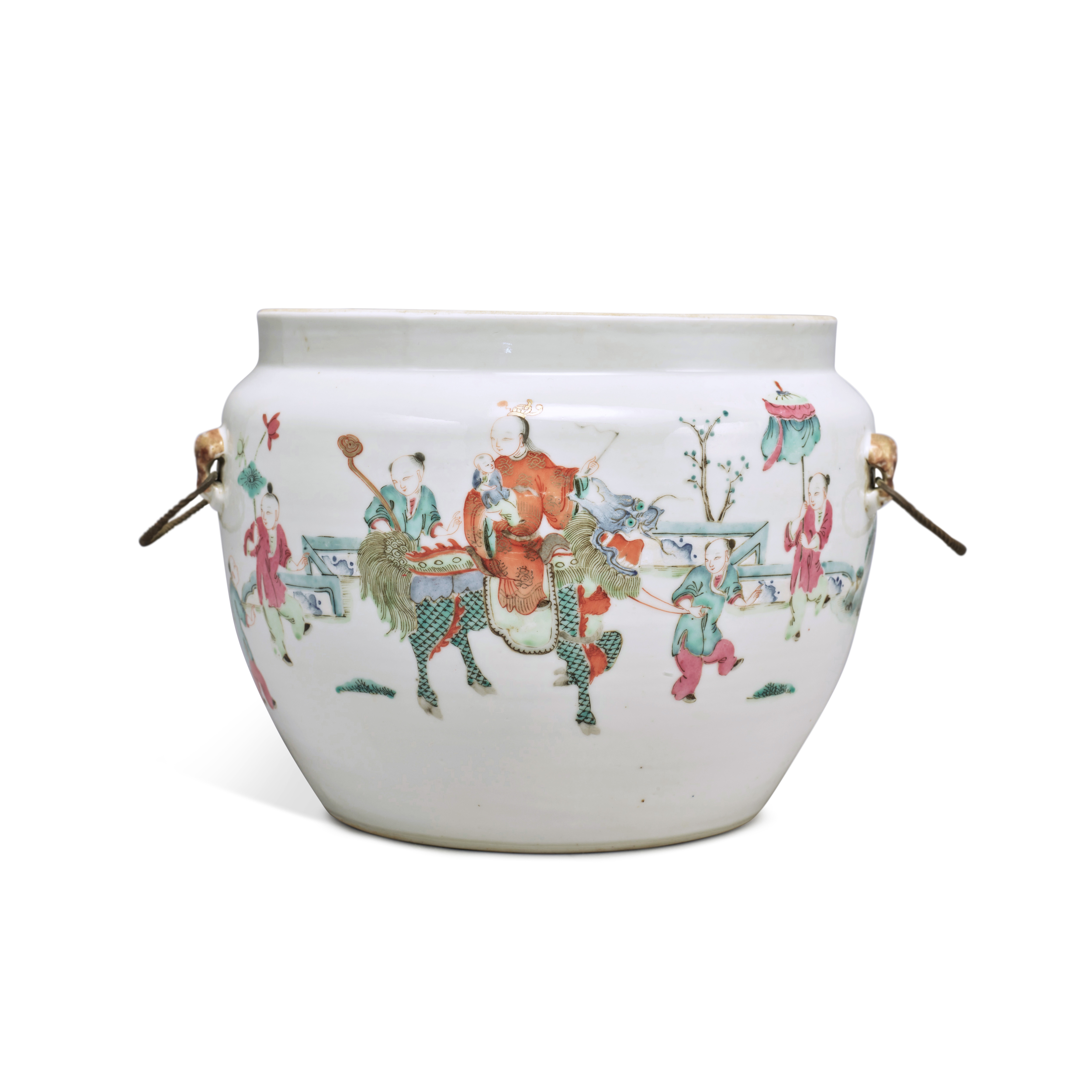 A famille-rose 'figural' jar — 清末 粉彩人物故事圖罐