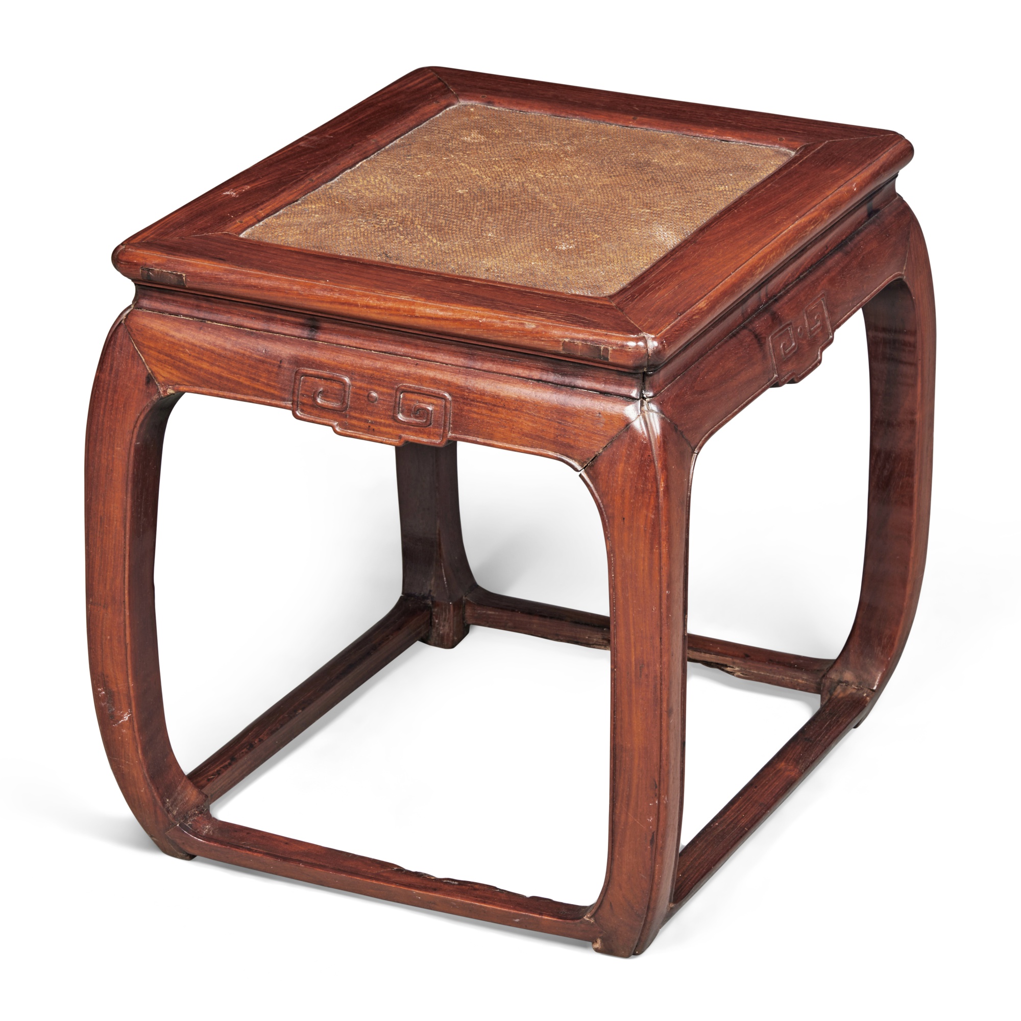 A 'hongmu' rectangular stool (Deng) — 清十八 / 十九世紀 紅木方凳