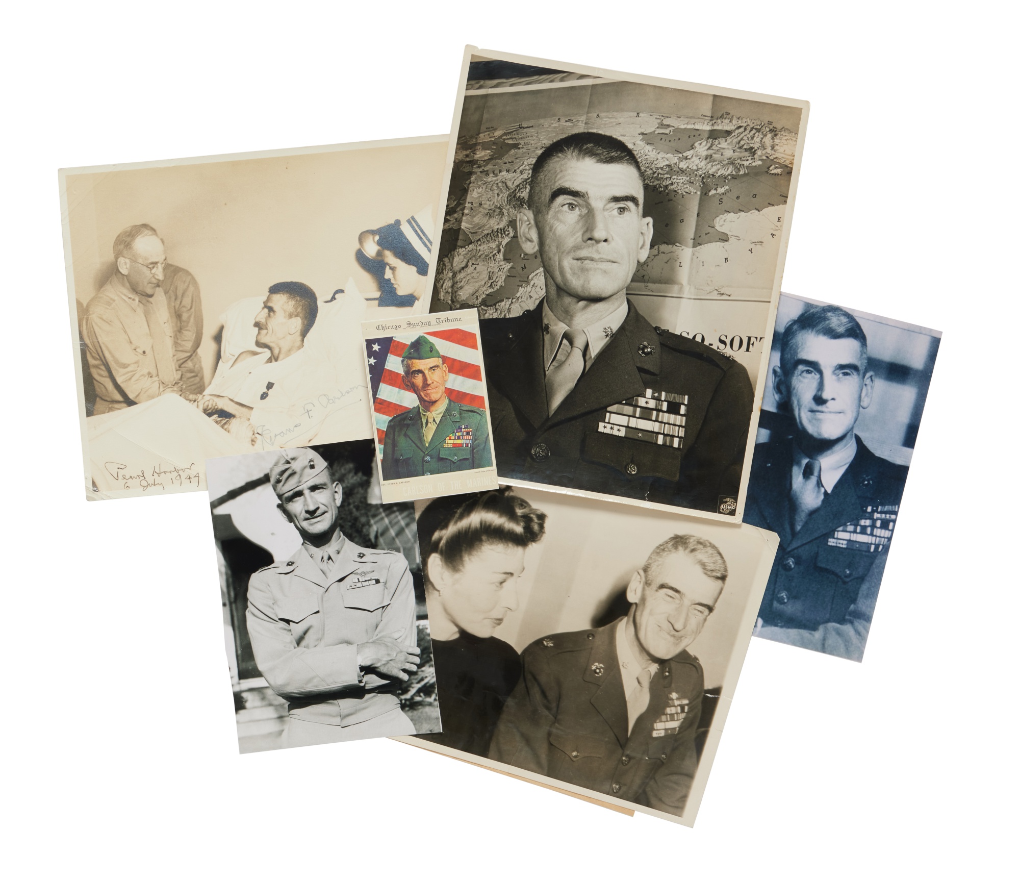 A group of documents and photographs about Evans Carlson — 埃文斯•卡尔逊先生相关文件及照片一组