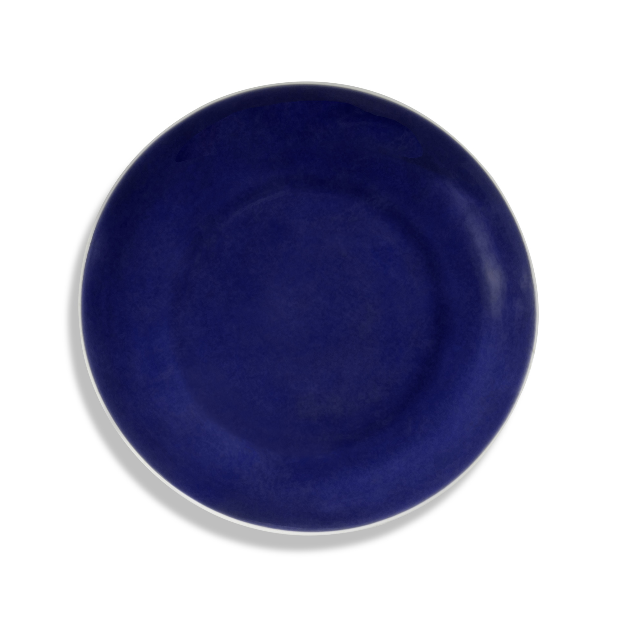 A blue-glazed dish — 清乾隆 藍釉盤 《大清乾隆年製》款