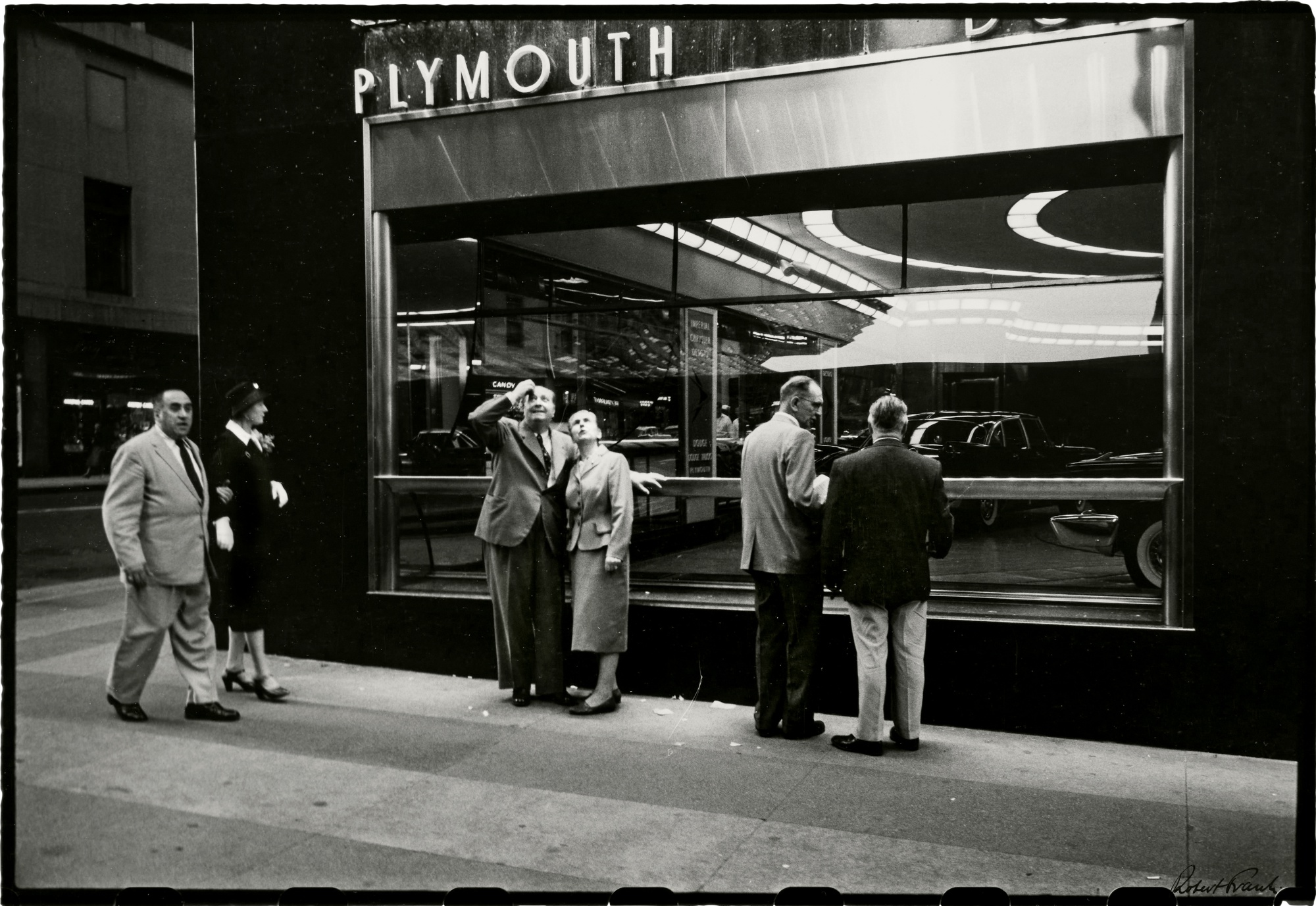 Robert Frank — From the Bus (Plymouth Dealership)