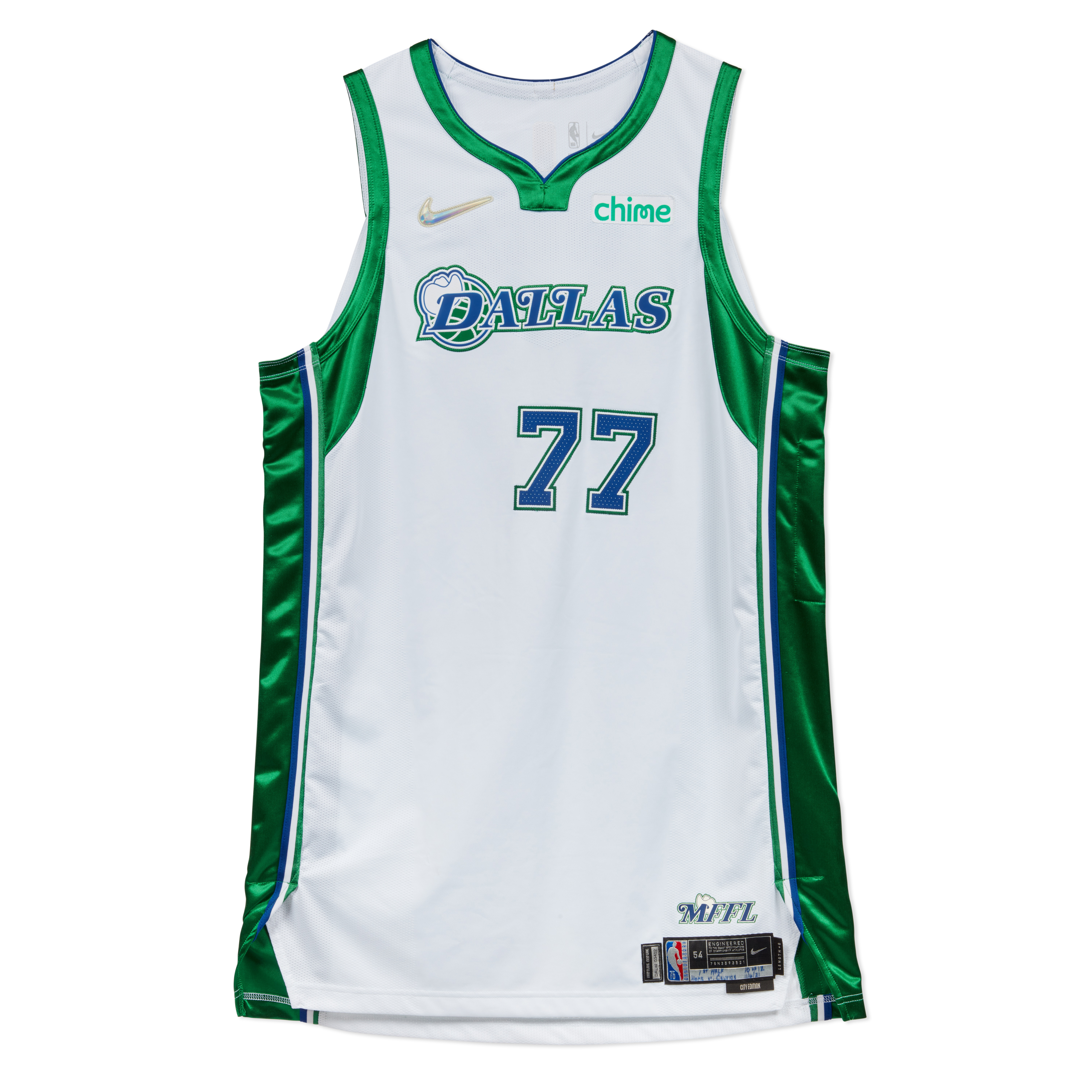NIKE, NIKE JERSEY, SIZE 54 + 6 inches — Luka Doncic 2021 Dallas Mavericks Game Worn Jersey