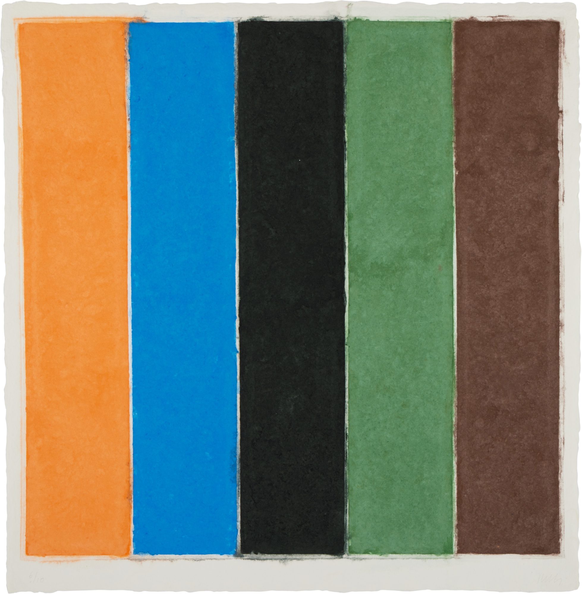 Ellsworth Kelly — Colored Paper Image XXI (Orange Blue Black Green Brown)