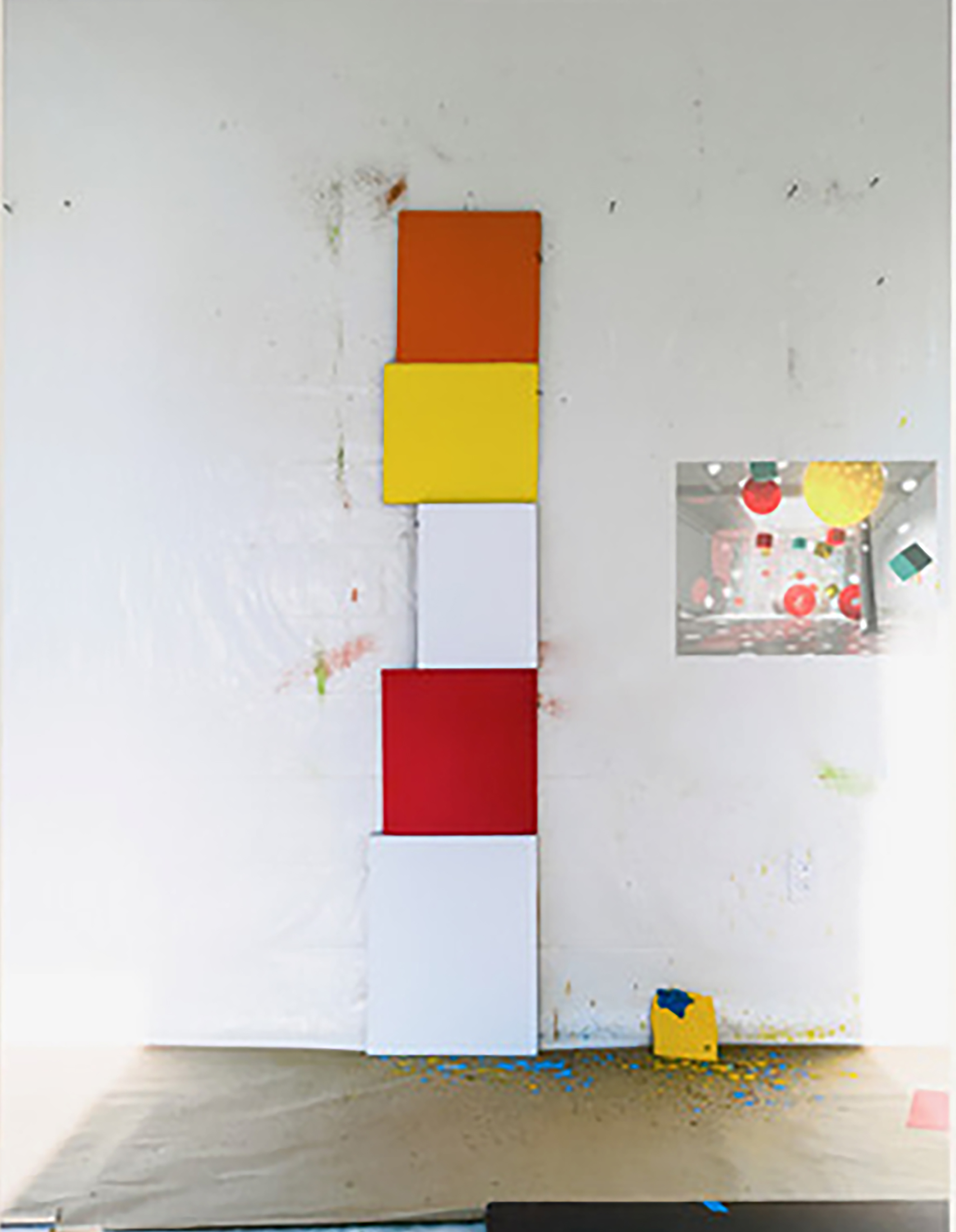 David Haxton — Sunlight on Orange, Red and White Canvases