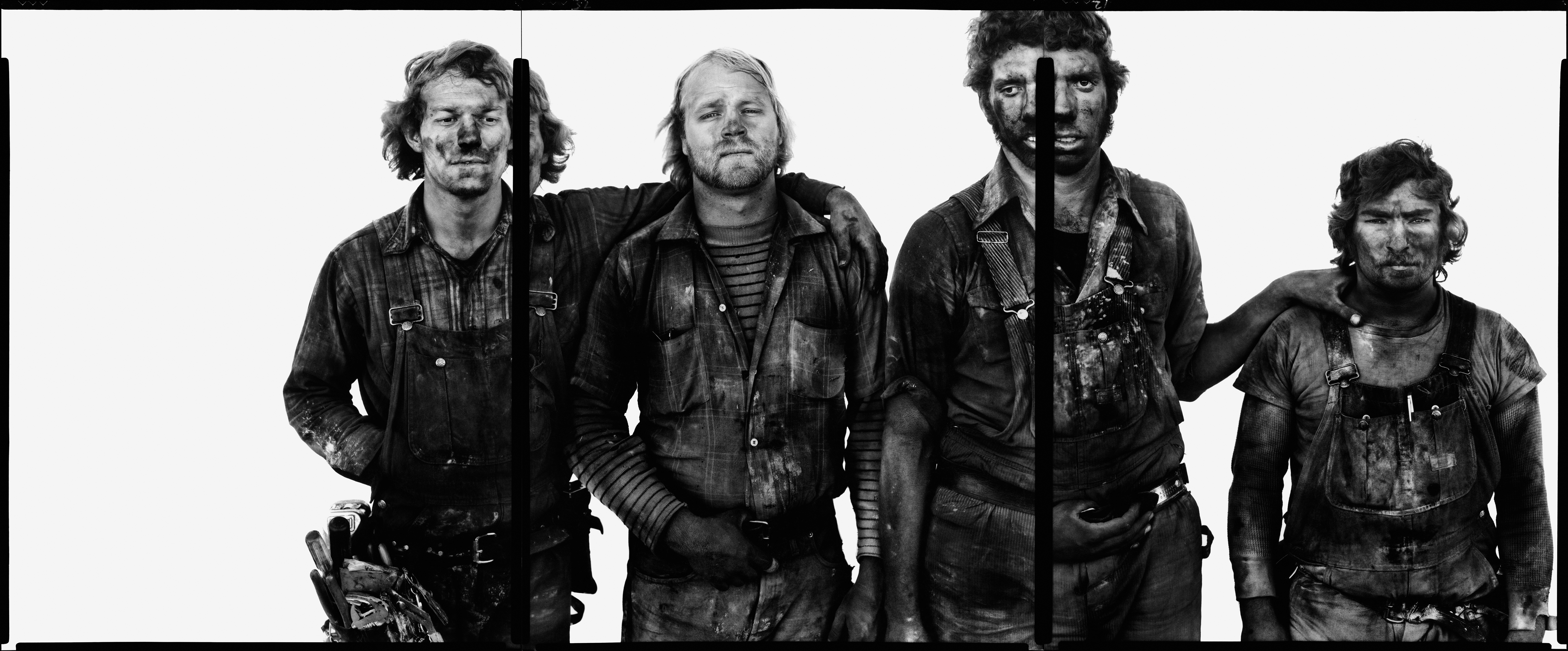 Richard Avedon — Roger Tims, Jim Duncan, Leonard Markley, Don Belak, Coal Miners, Reliance, Wyoming, August 20, 1979