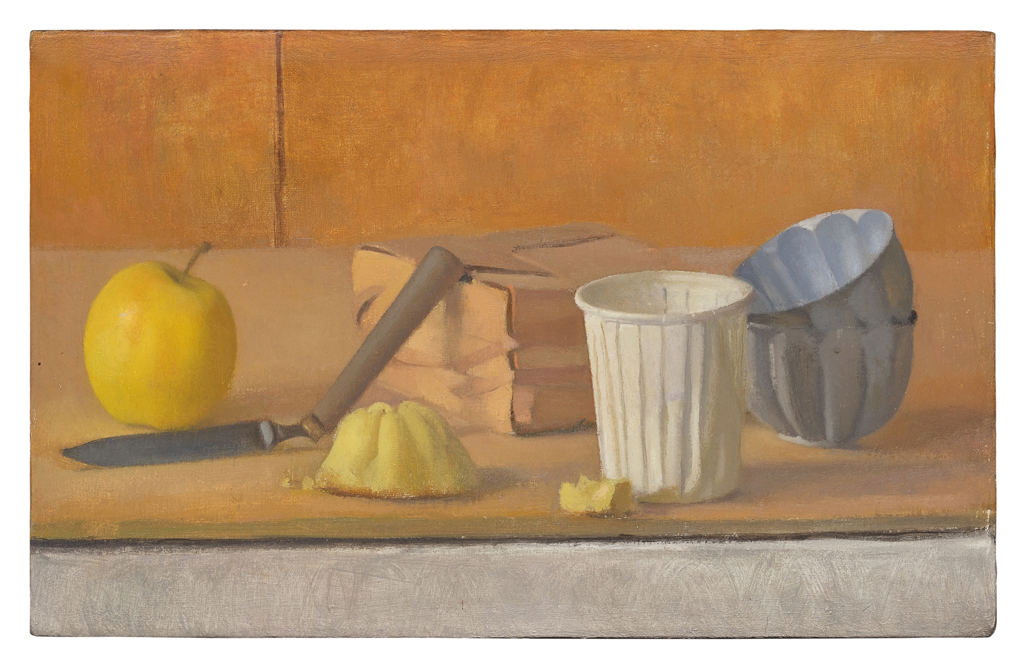 Lennart Anderson — Still Life with Yellow Apple, Muffin and Paper Cup