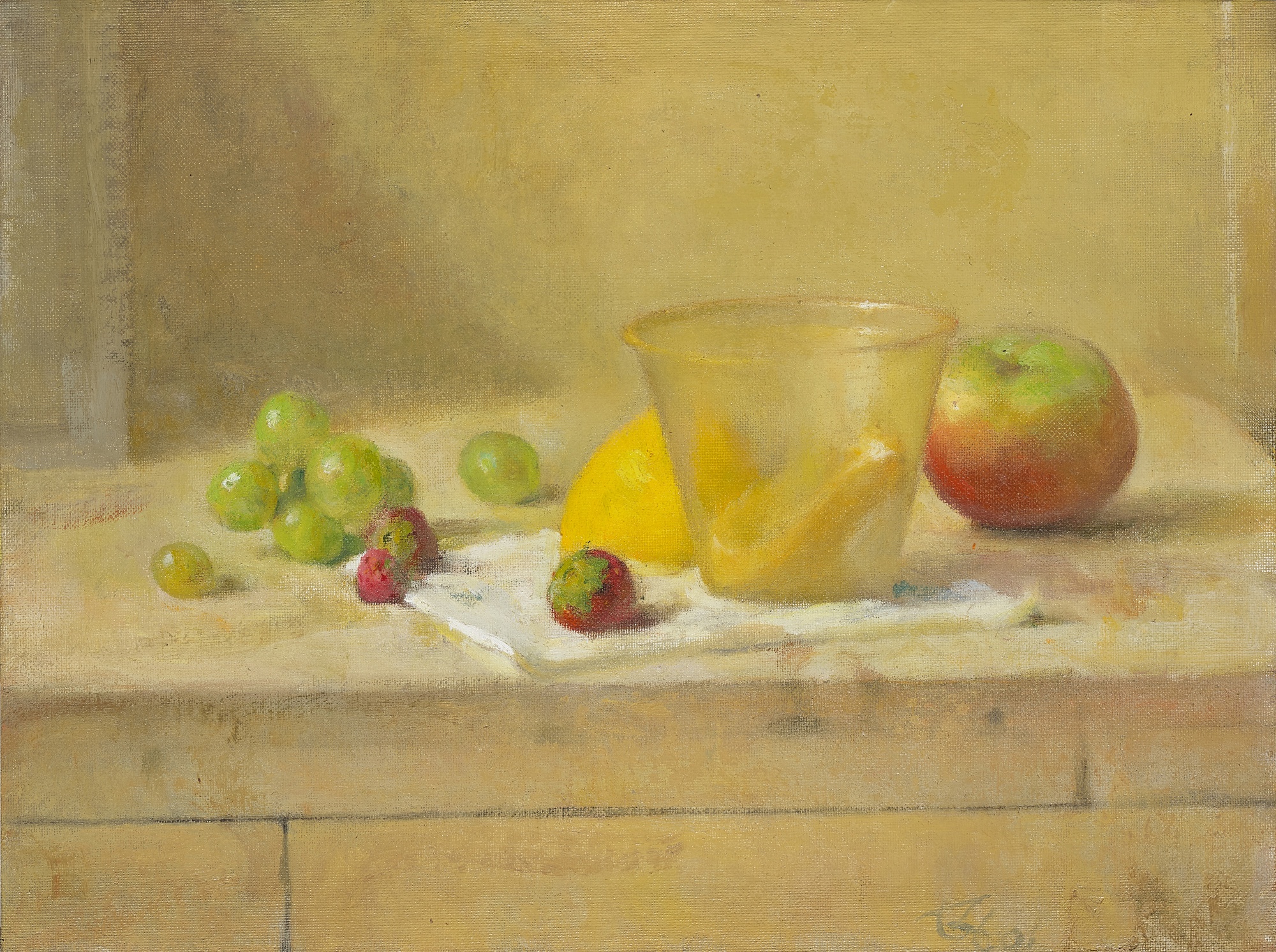 Lennart Anderson — Plastic Cup with Lemon, Strawberries and Grapes
