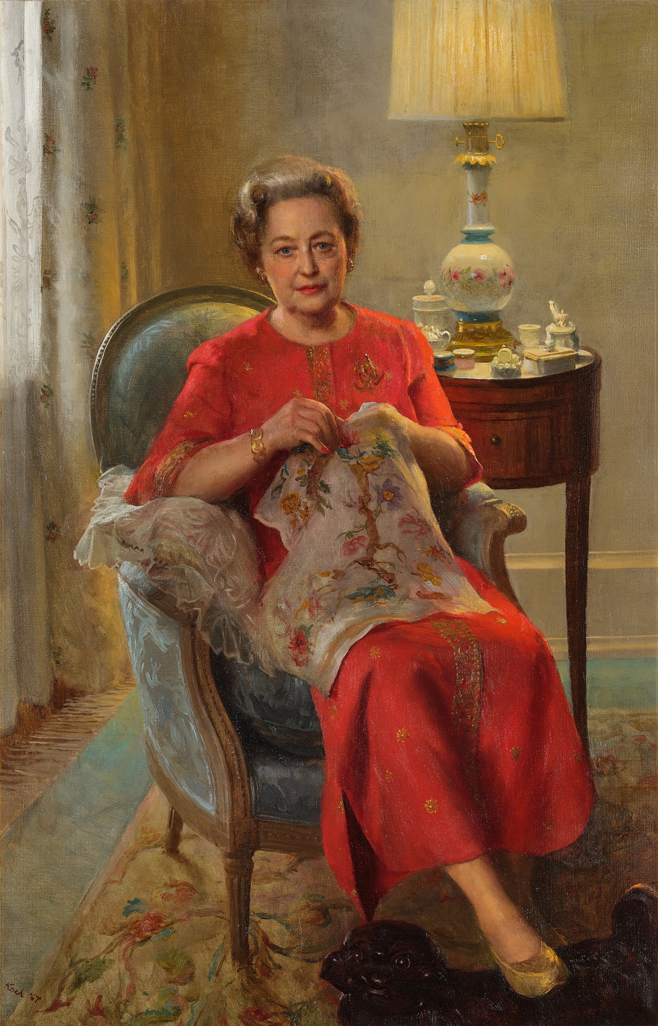 John Koch — Interior with a Lady