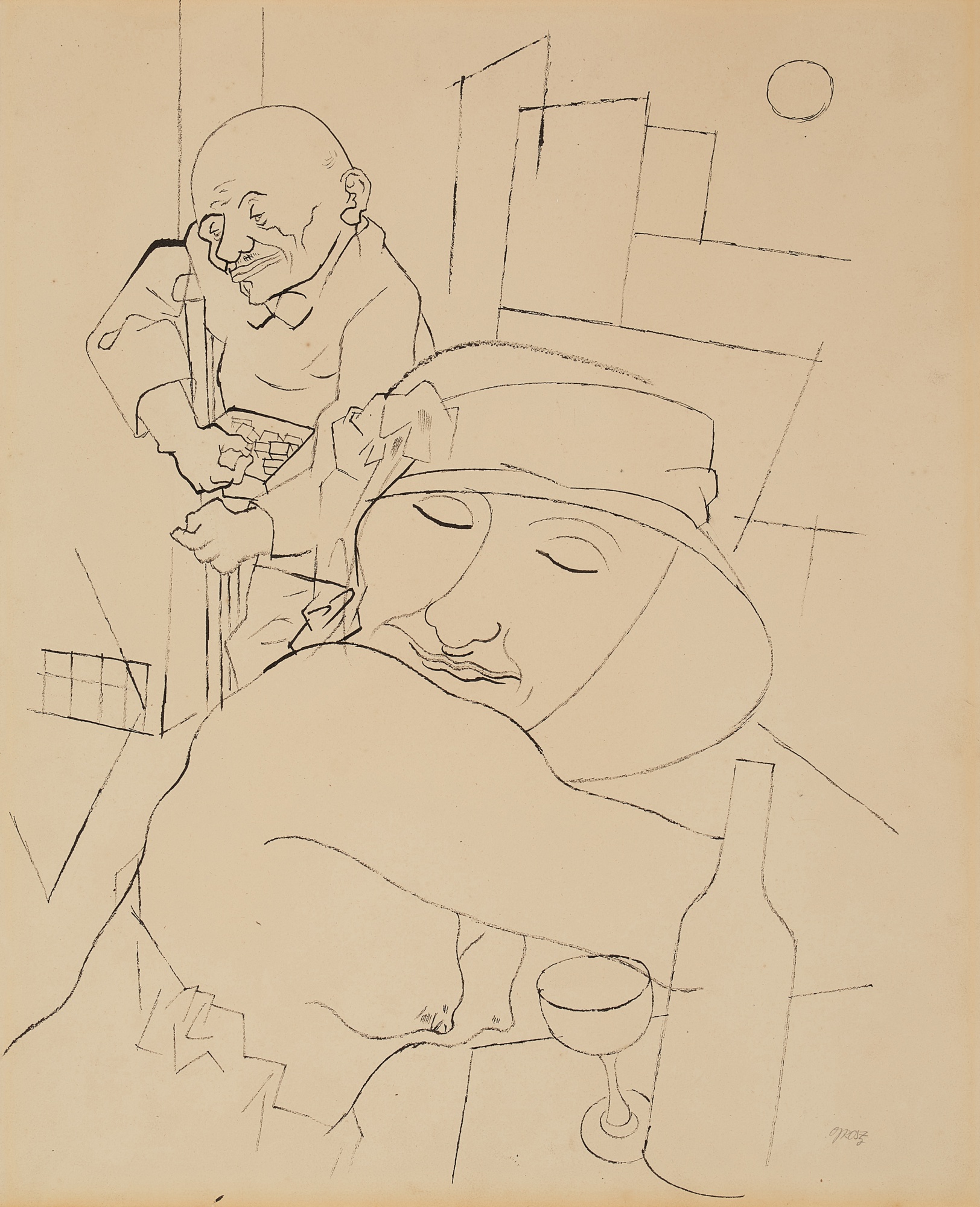 George Grosz — Verführung (recto); Kontrast (verso): A Double-Sided Work