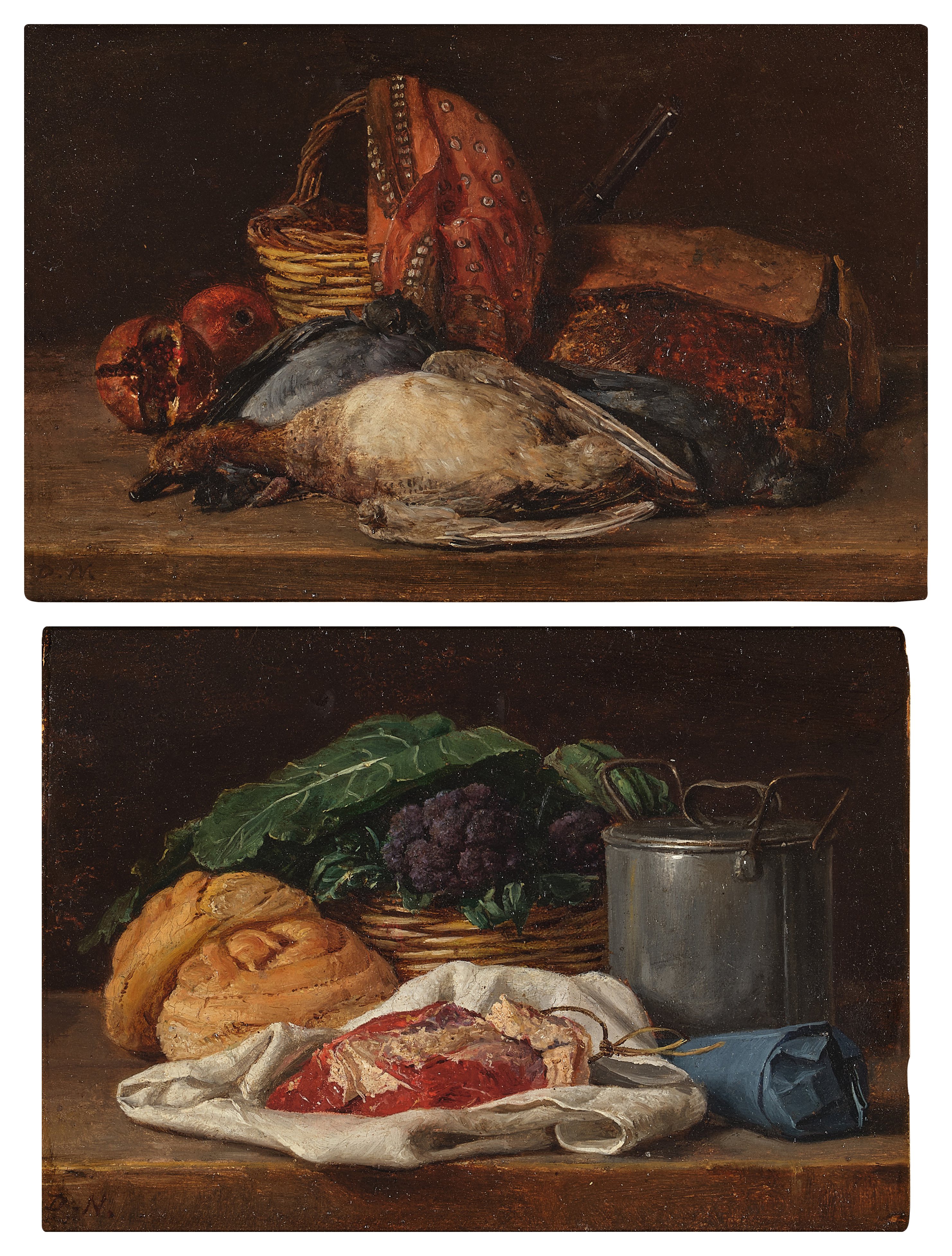Still Life with Duck and Pomegranates; Still Life with Meat and Bread