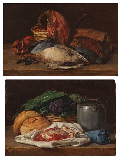 Still Life with Duck and Pomegranates; Still Life with Meat and Bread