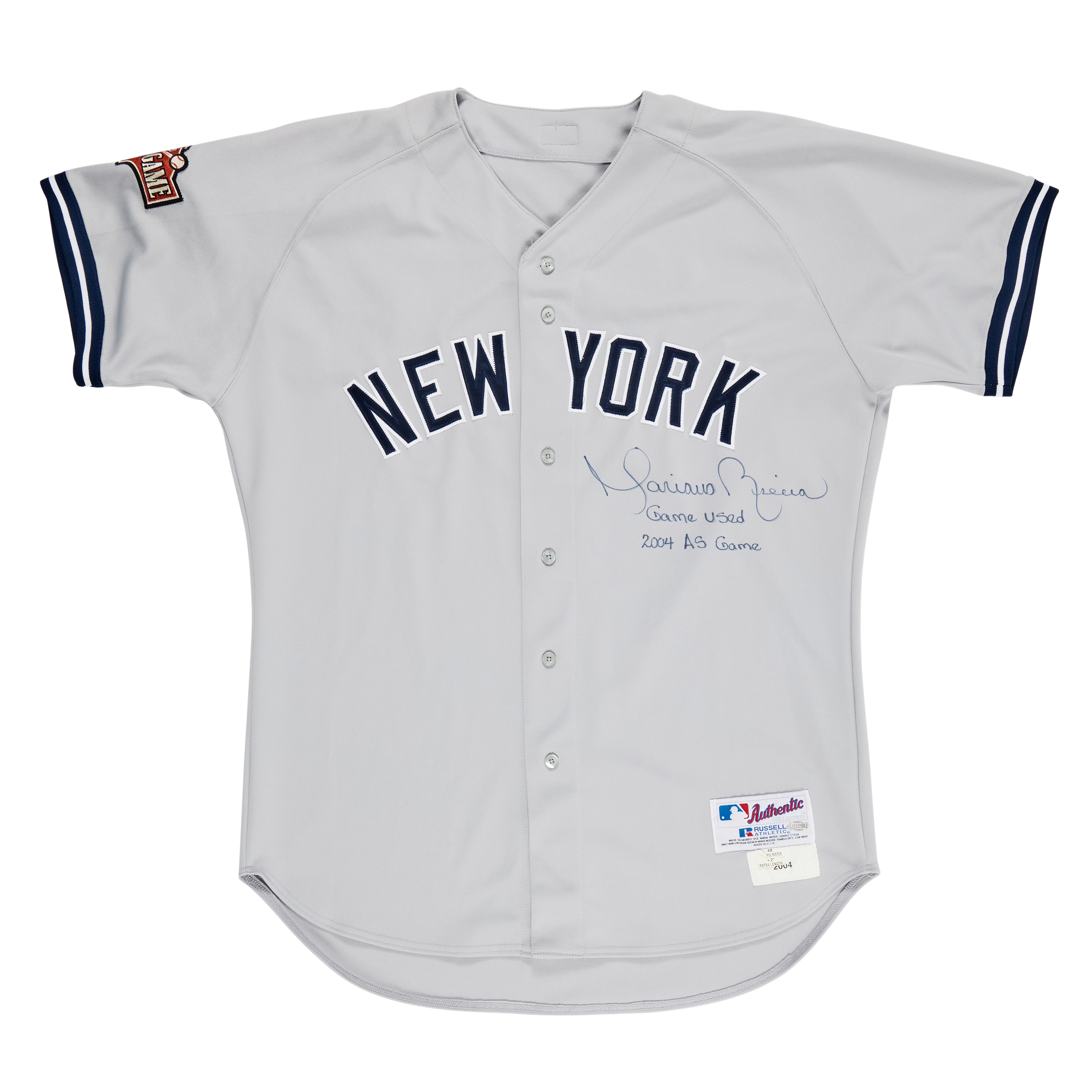 RUSSELL ATHLETIC, RUSSELL ATHLETIC BASEBALL JERSEY, SIZE 48 + 2 inches — Mariano Rivera 2004 MLB All-Star Game Worn & Signed New York Yankees Jersey