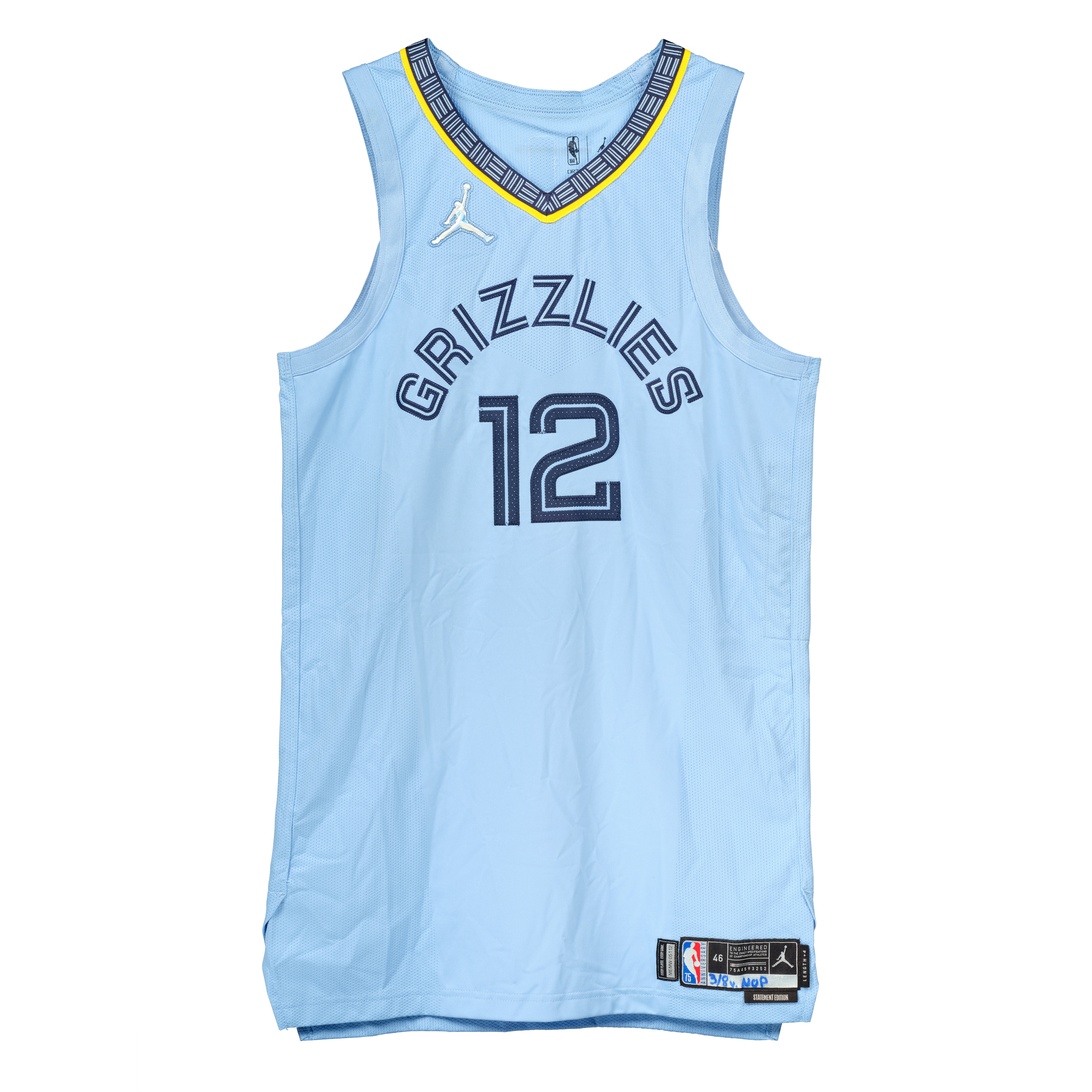 Unknown — Ja Morant 2022 Memphis Grizzlies Game Worn Jersey