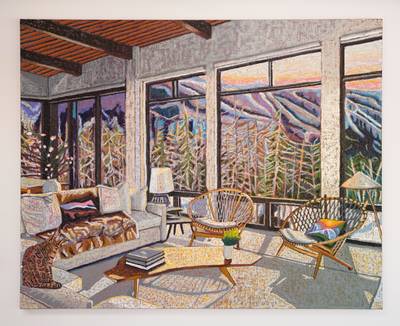 Alpineglow Ski Lodge Painting