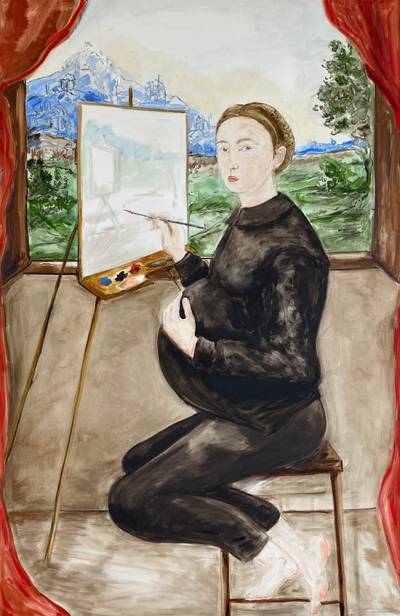 Sofo pregnant, painting