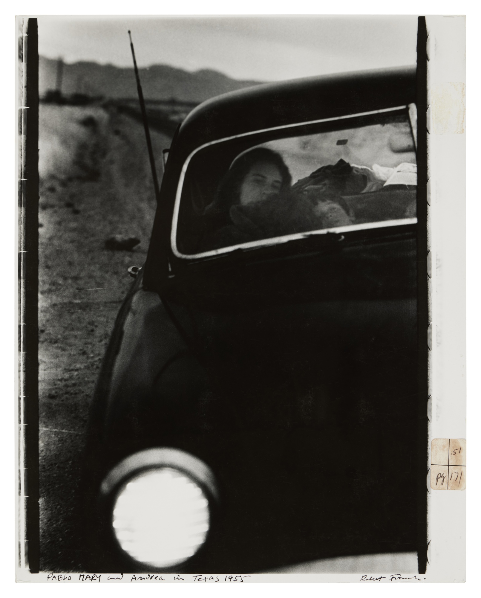 Robert Frank — 'Pablo Mary and Andrea in Texas' (U.S. 90, En Route to Del Rio, Texas)
