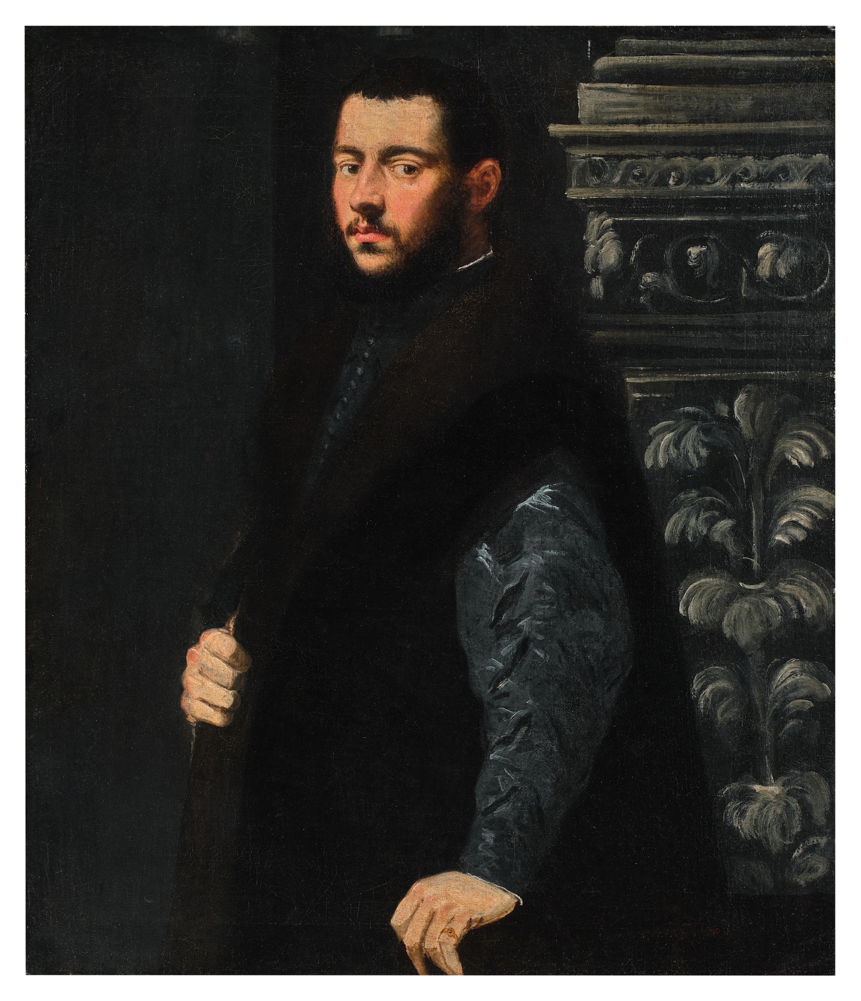 Jacopo Robusti, called Jacopo Tintoretto — Portrait of a Young Man Wearing a Fur-Lined Cloak