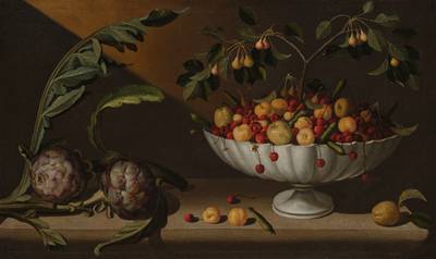 Still Life with Two Artichokes and a Bowl of Fruit