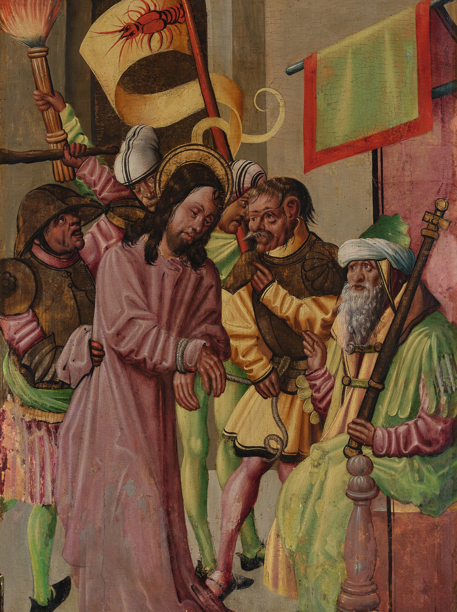 Austrian or South German School, 15th century — Christ Brought Before Caiaphas
