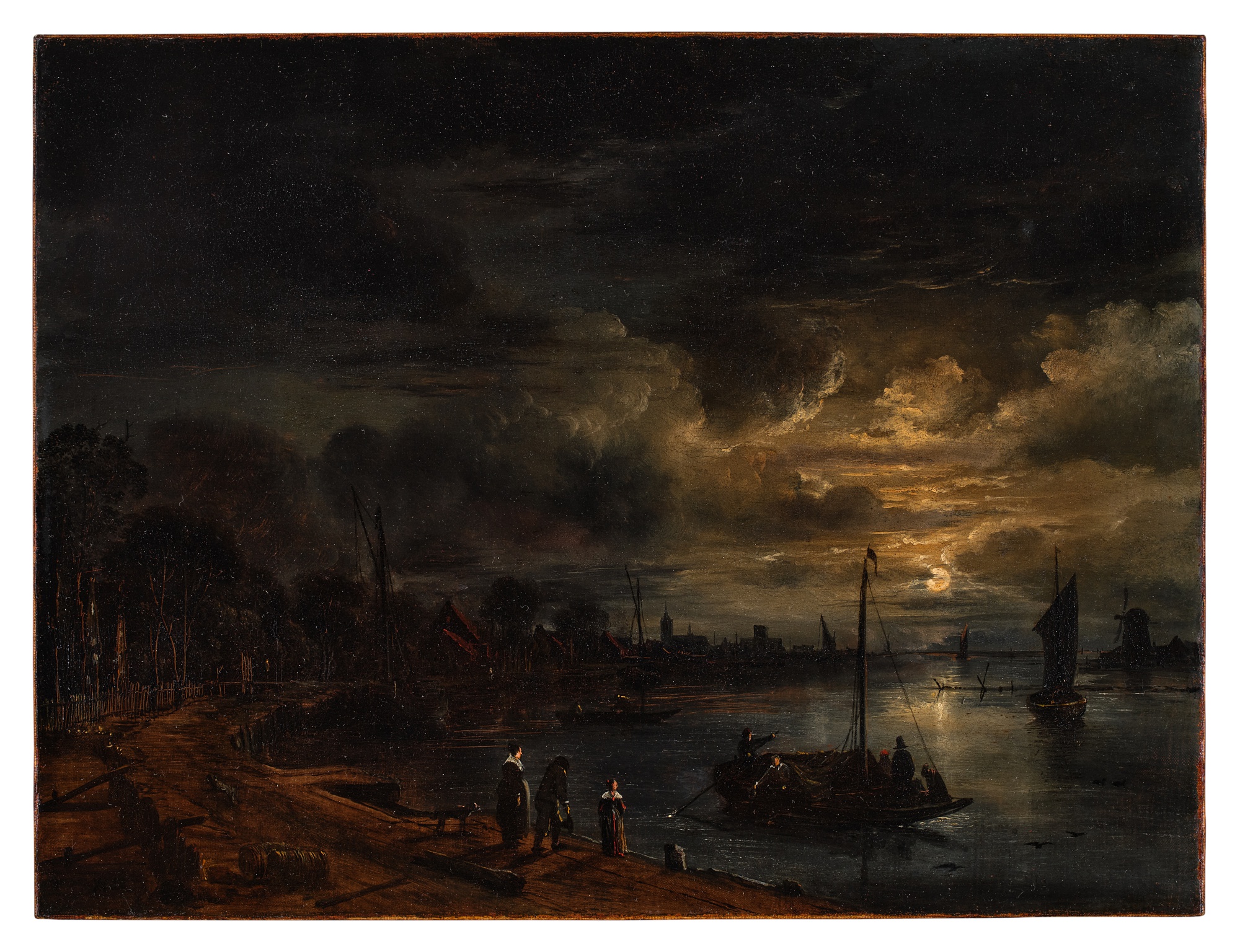 Aert van der Neer — Moonlit Estuary