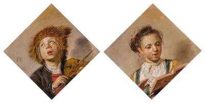 Boy, Possibly Frans Hals (II), Playing the Violin; Girl, Possibly Sara Hals, Singing