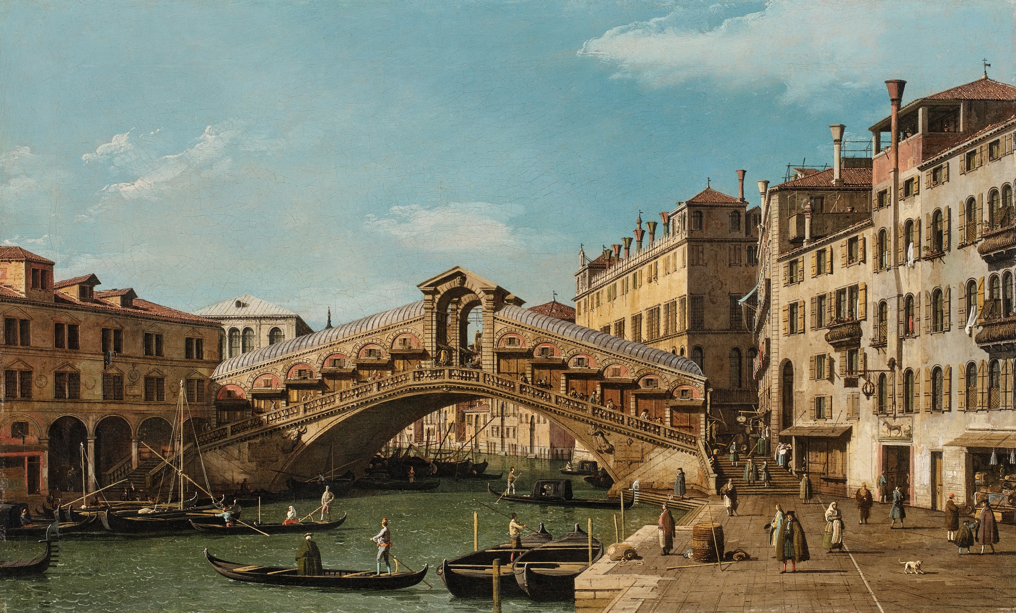 Giovanni Antonio Canal called Canaletto — Venice, A View of the Rialto Bridge