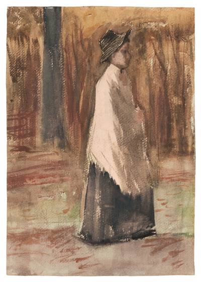 Woman in a Wood (recto); Boat on the Beach with Figures (verso)