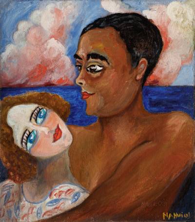 Nahui Olin y Agacino frente al mar