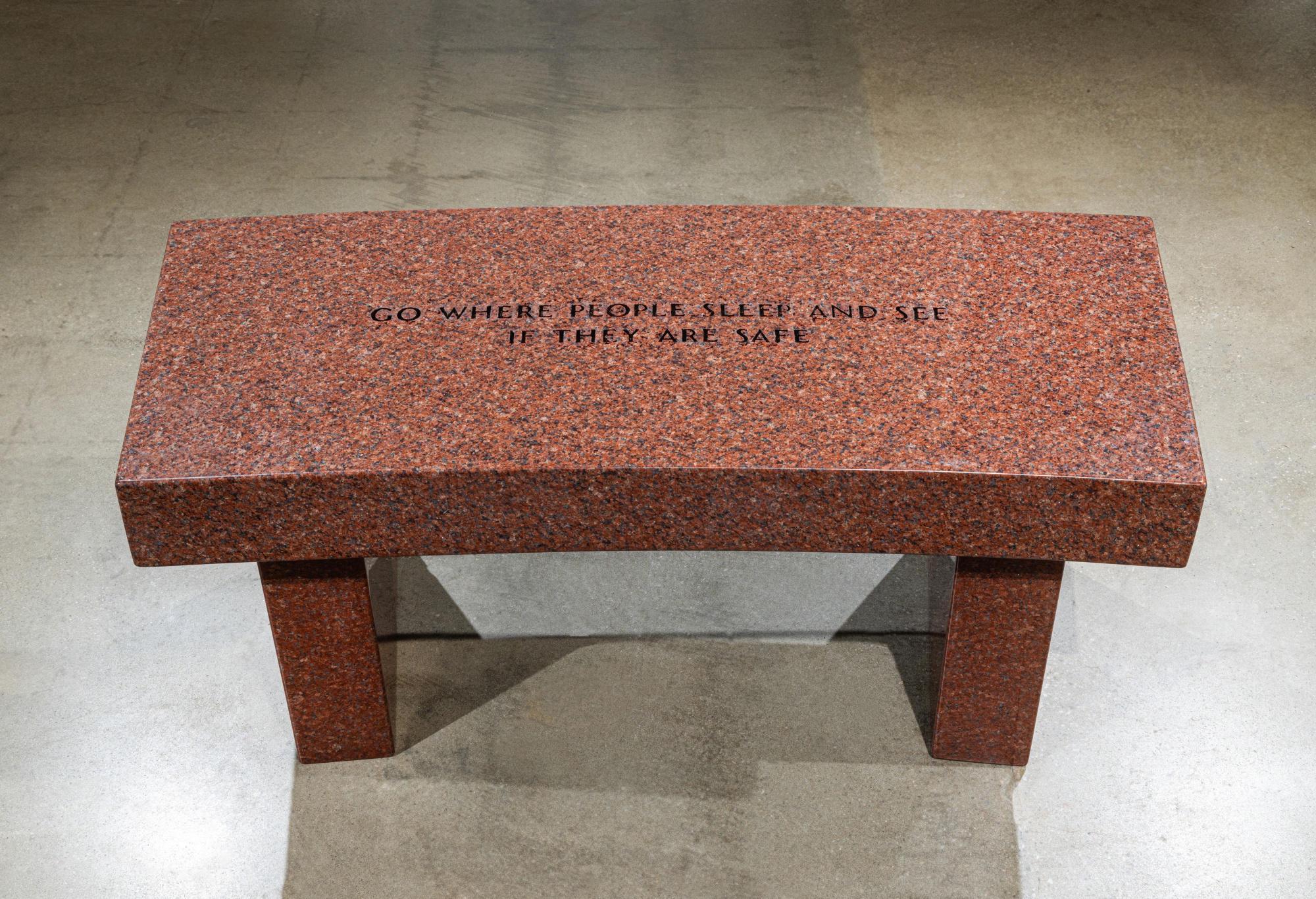 Jenny Holzer — Survival: Go where people sleep and...