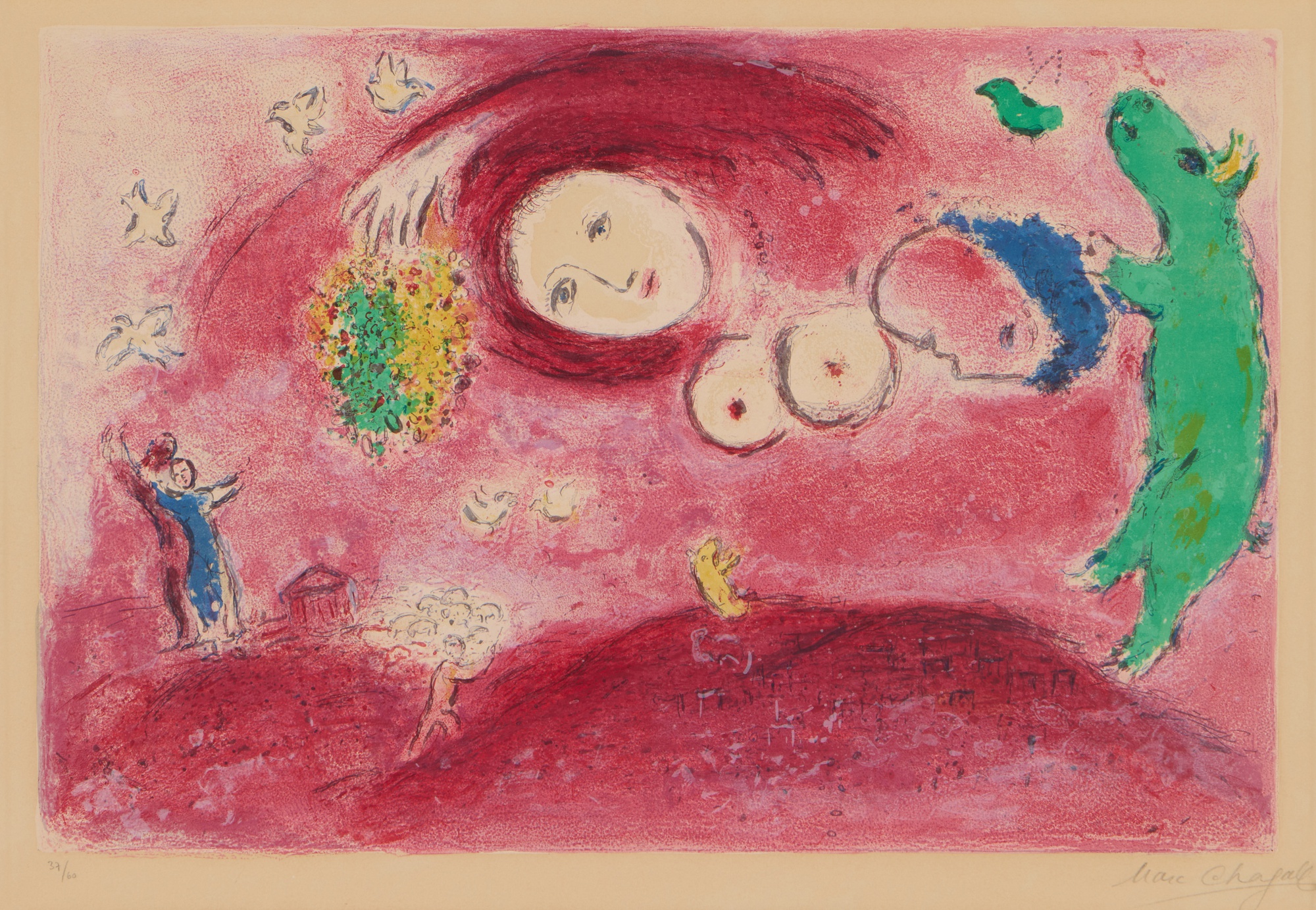 Marc Chagall — Springtime in the Meadow, from Daphnis and Chloe (Mourlot 314; see Cramer bks. 46)