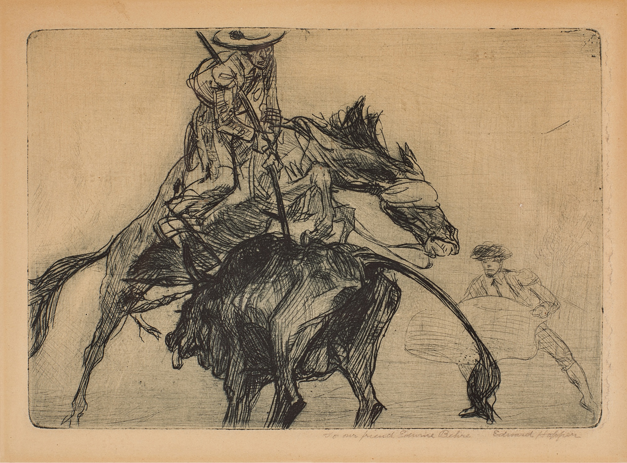 Edward Hopper — The Bull Fight (Levin 50; Zigrosser 3)