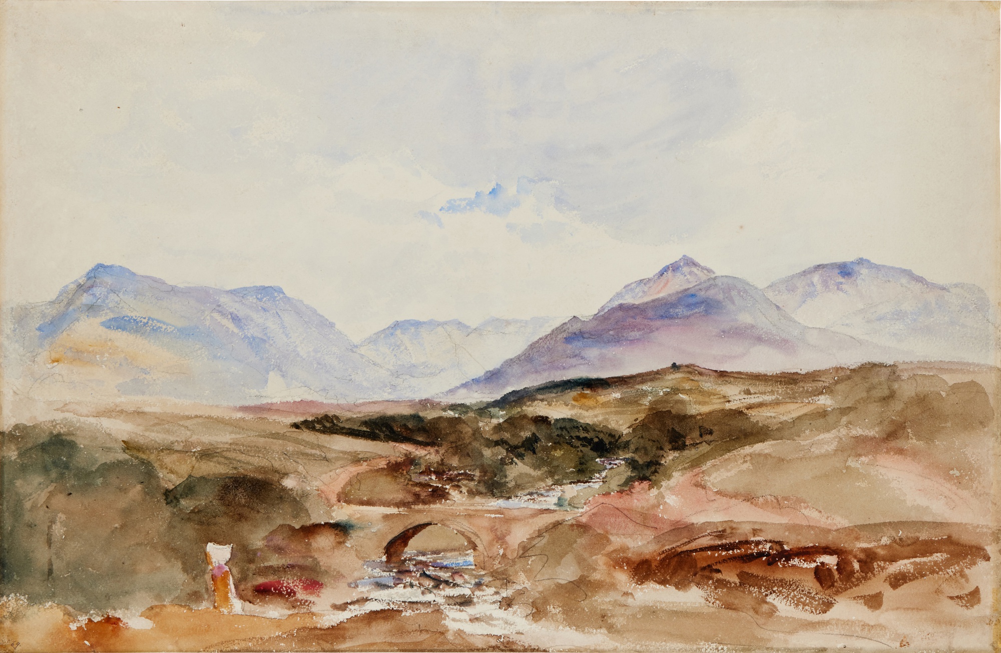 Peter De Wint — A stream in the Welsh Mountains near the Snowdon range