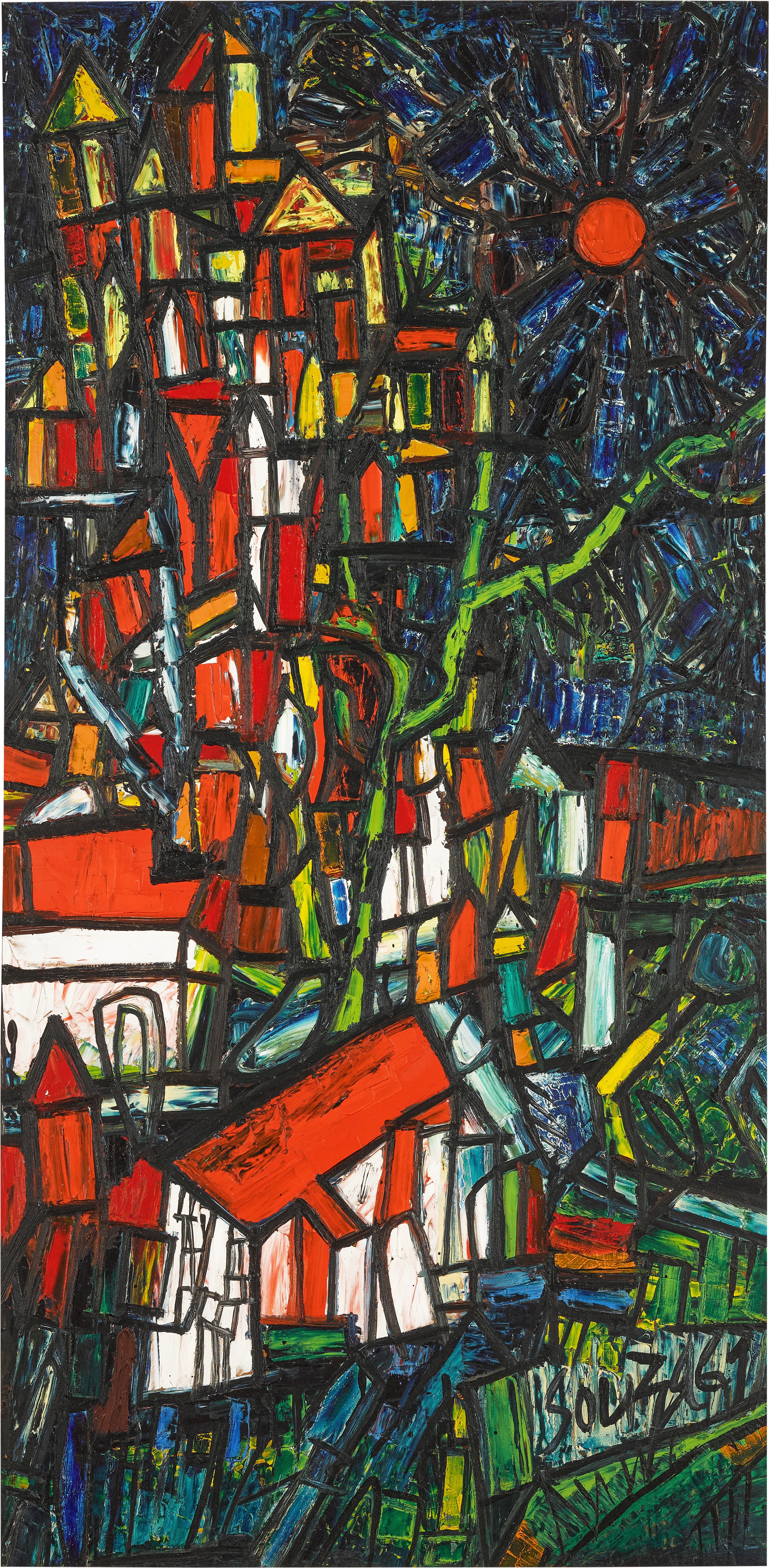 Untitled (Mountain with Houses)