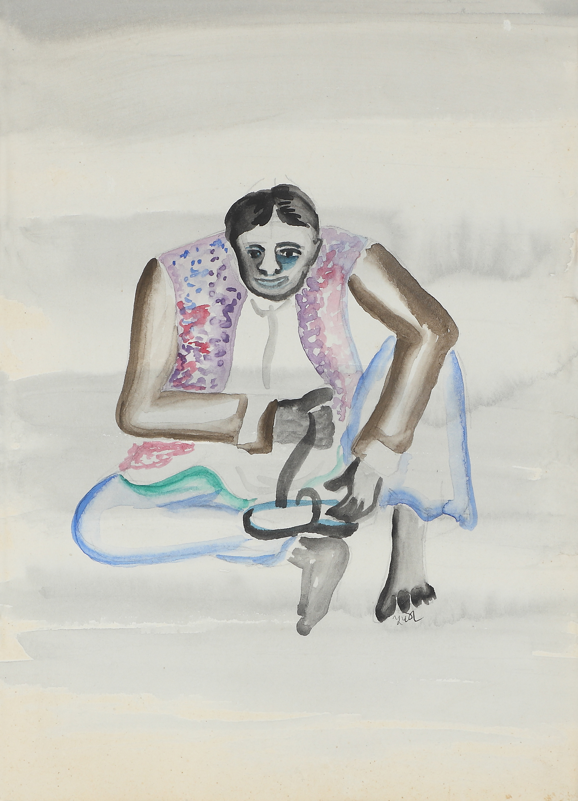Bhupen Khakhar — Untitled (Seated Man)