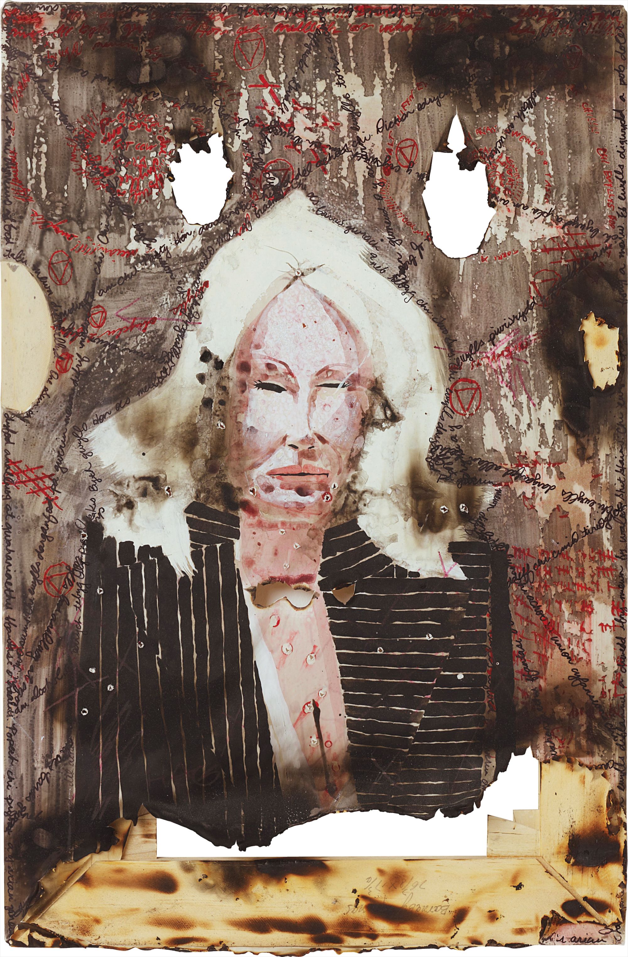 urethane and spirits on burnt calf-skin vellum