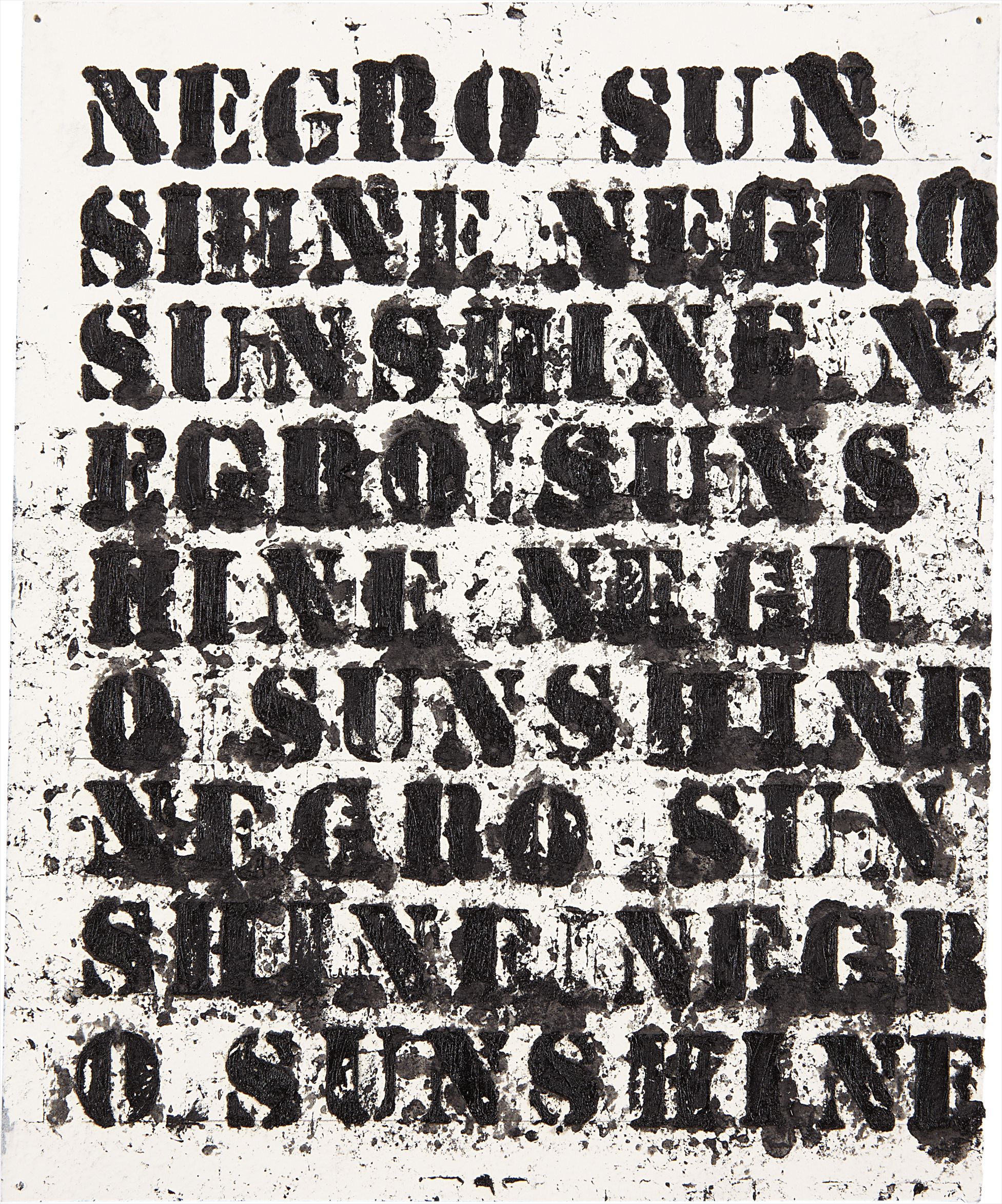 Glenn Ligon — Study for Negro Sunshine II #14
