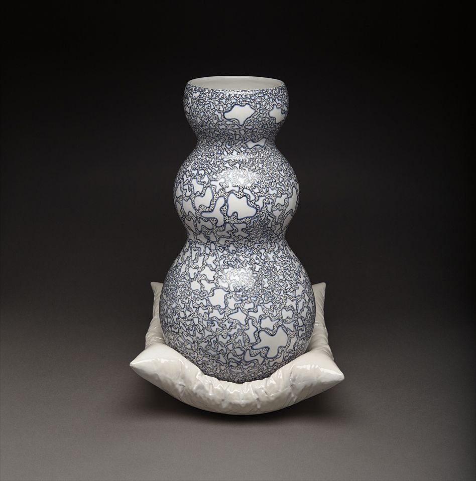 Elif Uras — polychrome underglaze on quartz, in two parts