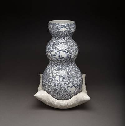 polychrome underglaze on quartz, in two parts