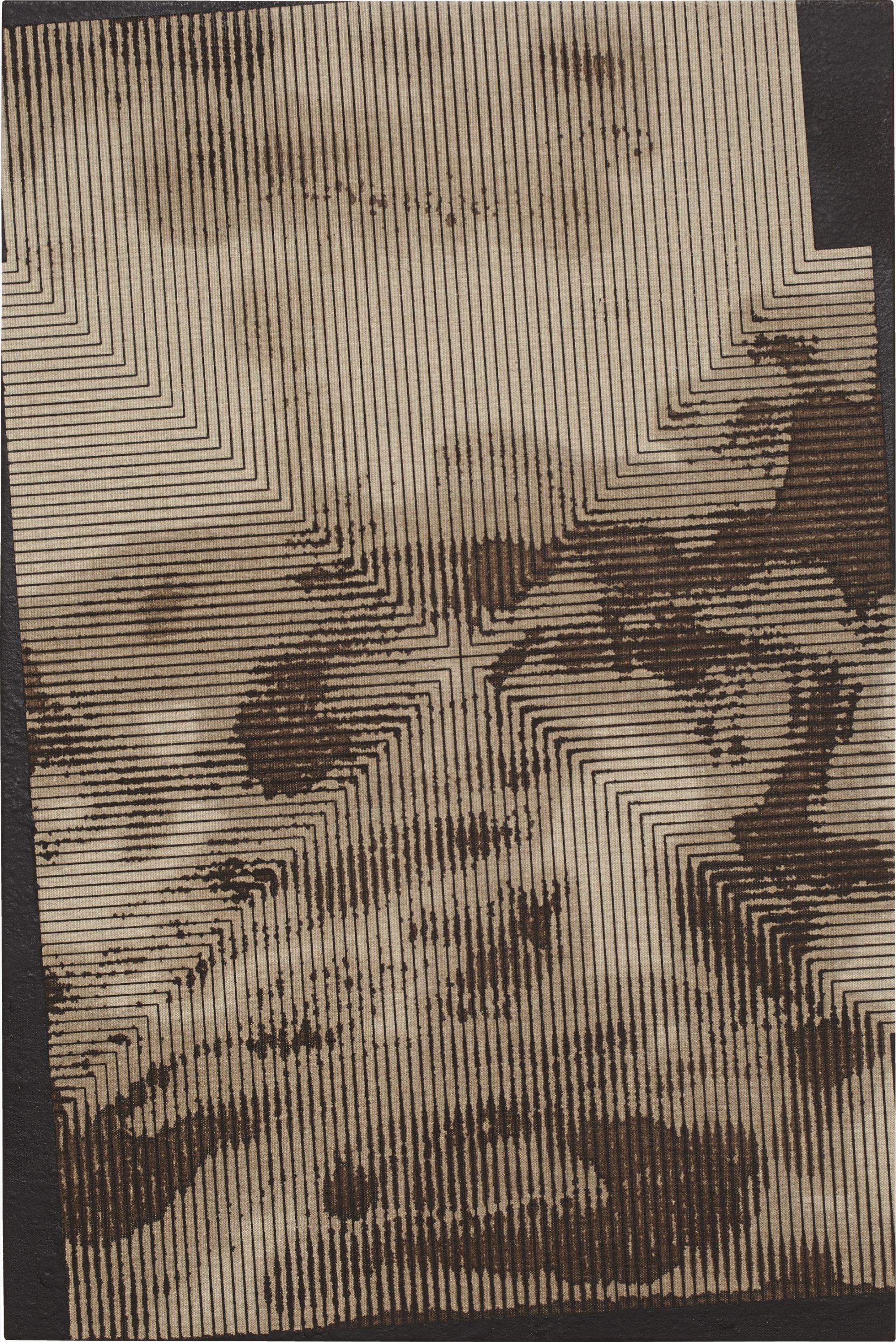 rubber on linen, laid on wood