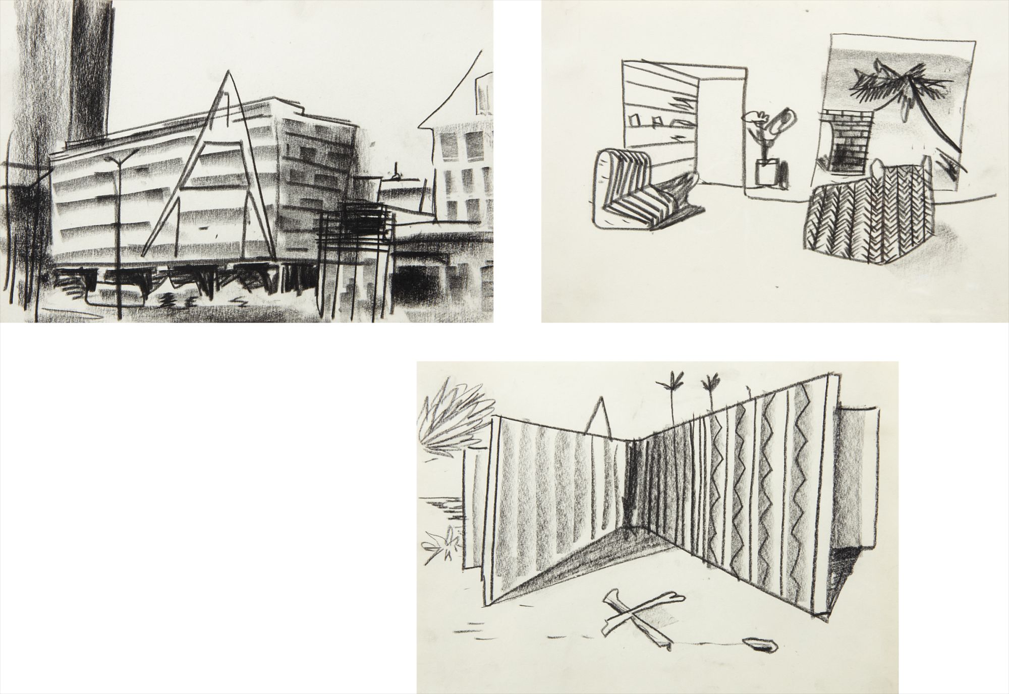 Three works: (i) O.T. (Zeichnung), WV 366; (ii) O.T. (Zeichnung), WV 372; (iii) O.T. (Zeichnung), WV 379