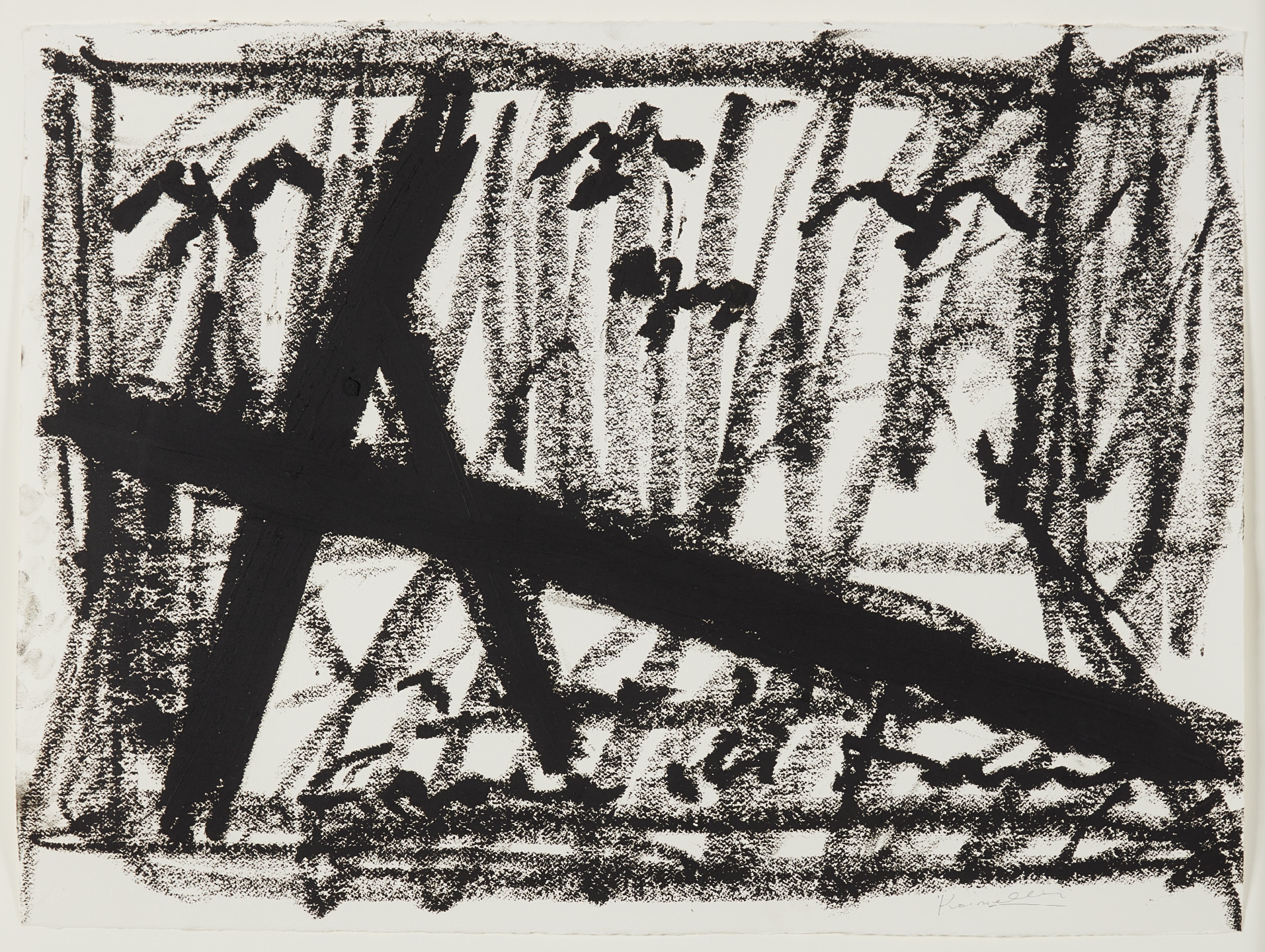 Jannis Kounellis — tar paint on paper