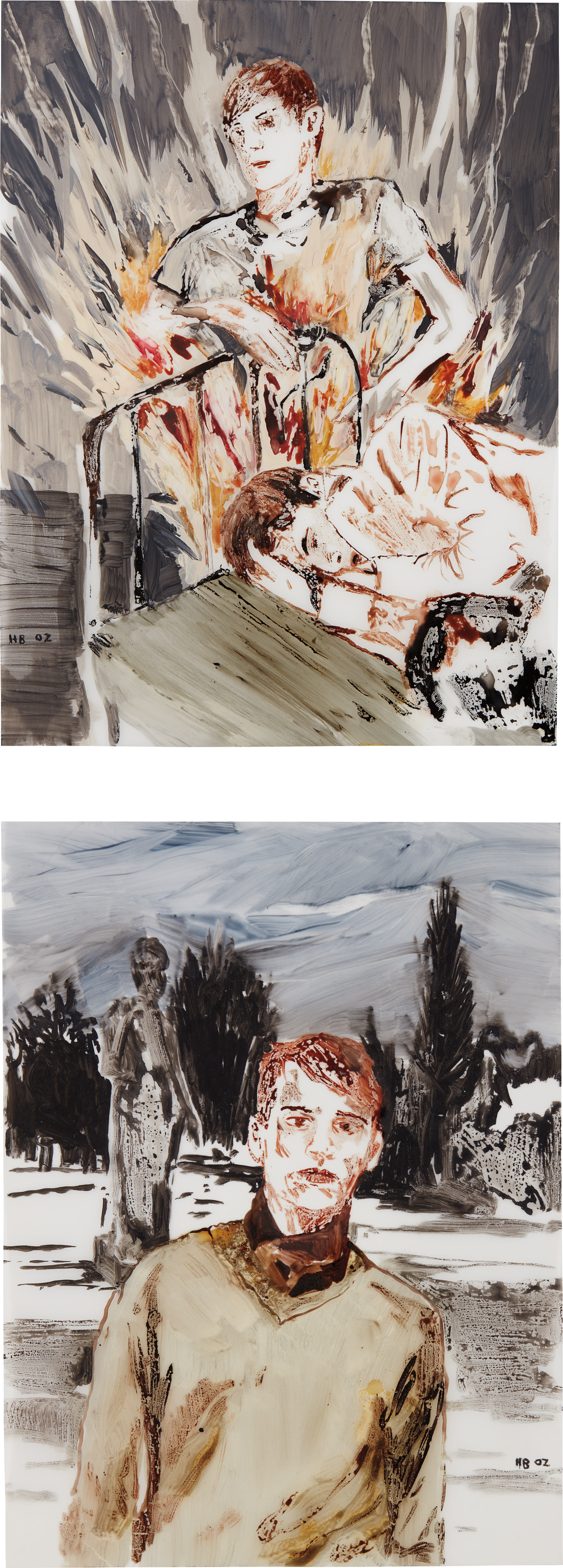 Hernan Bas — Two Works: (i) Your Private Friend  (ii) Brandon, 16, Satanist, UK