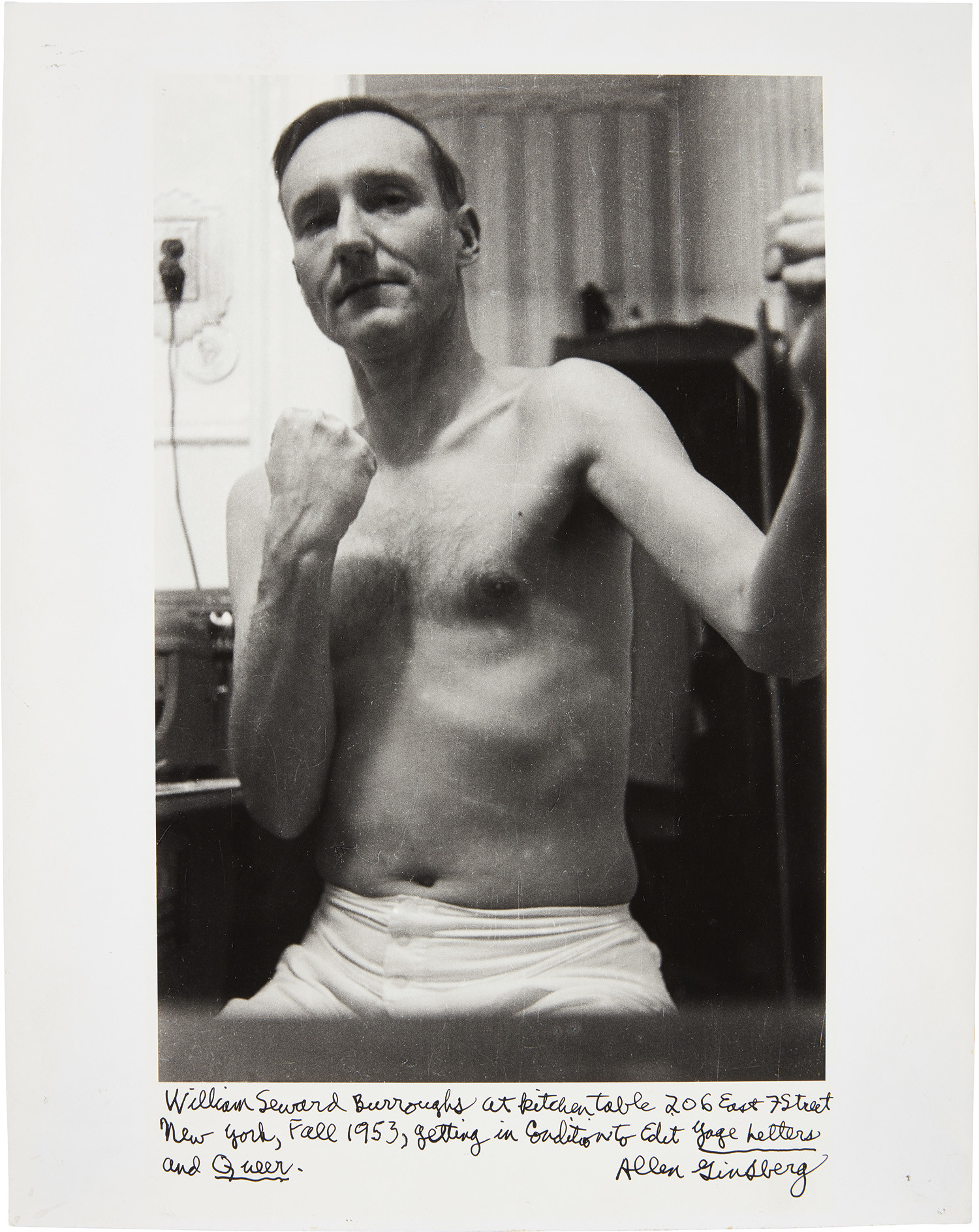 William Seward Burroughs at Kitchen Table New York