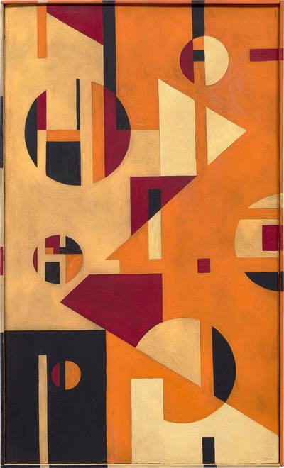 casein on board, in artist's frame