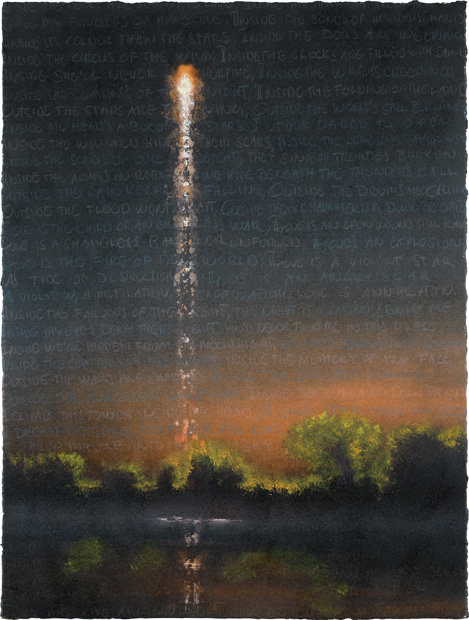 Stephen Hannock — Flooded Reservoir: Golden Dusk