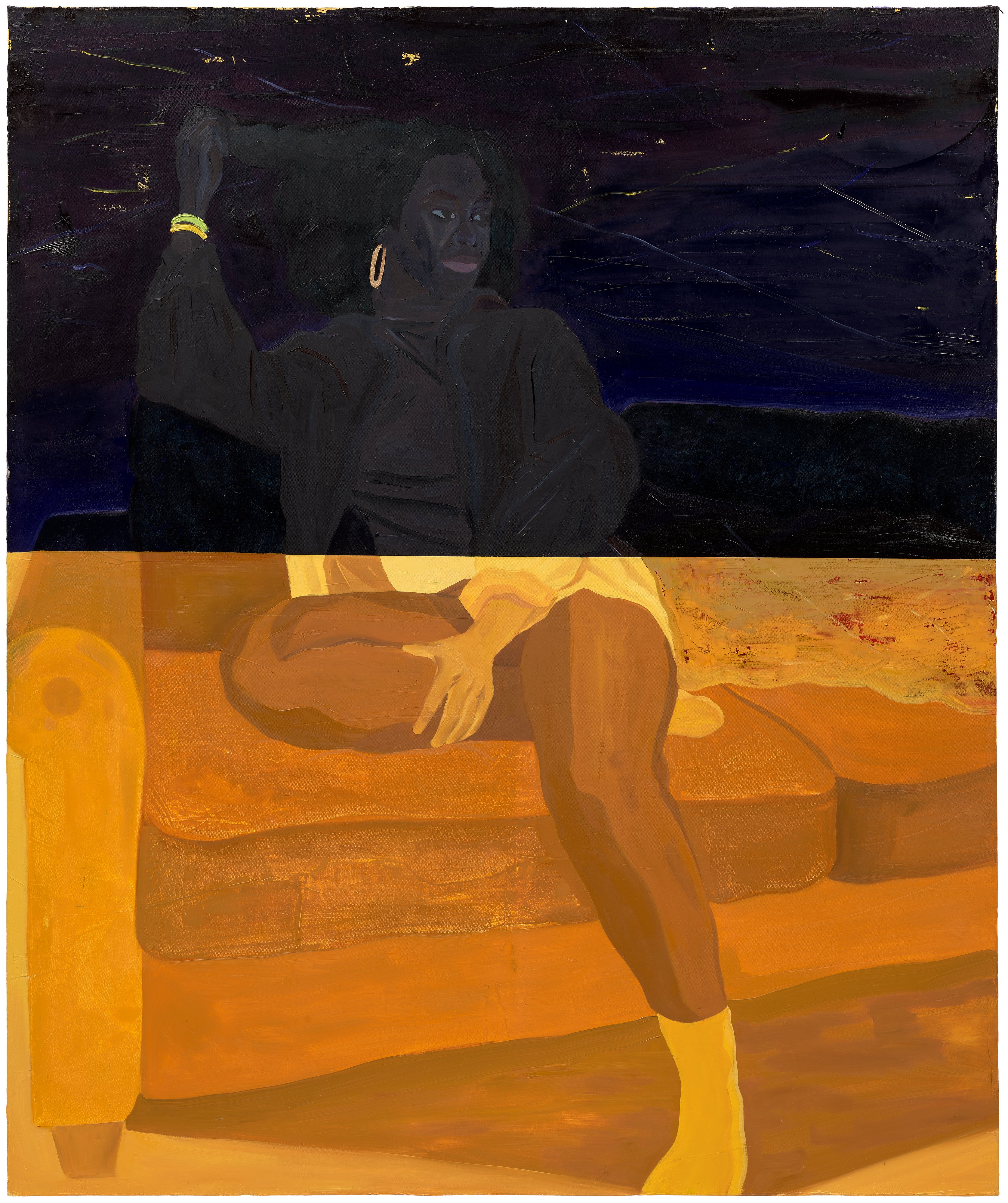 Dominic Chambers — After Albers (Jessica in violet and ocre)