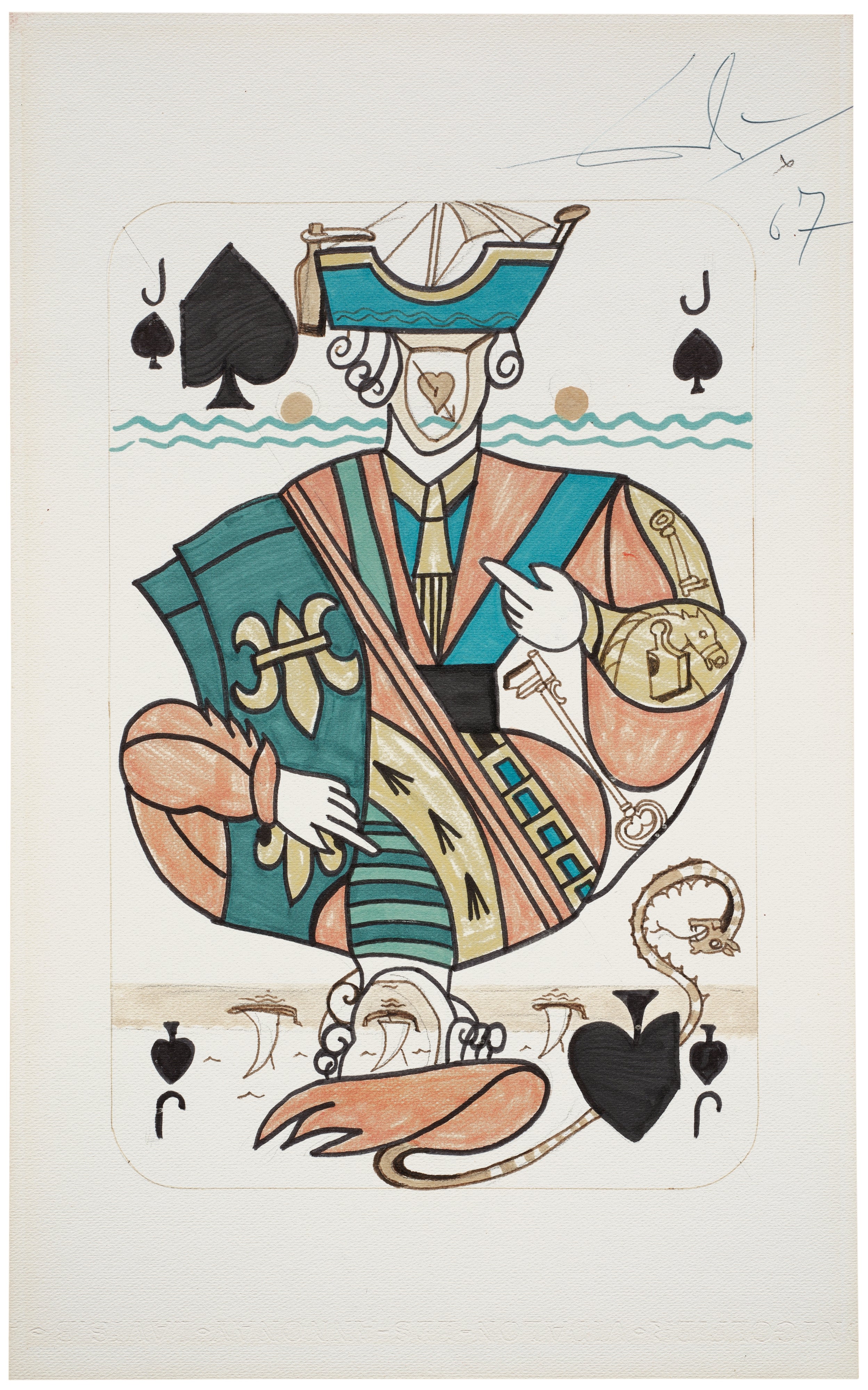 Salvador Dalí — Dessin de cartes à jouer: Valet de Pique