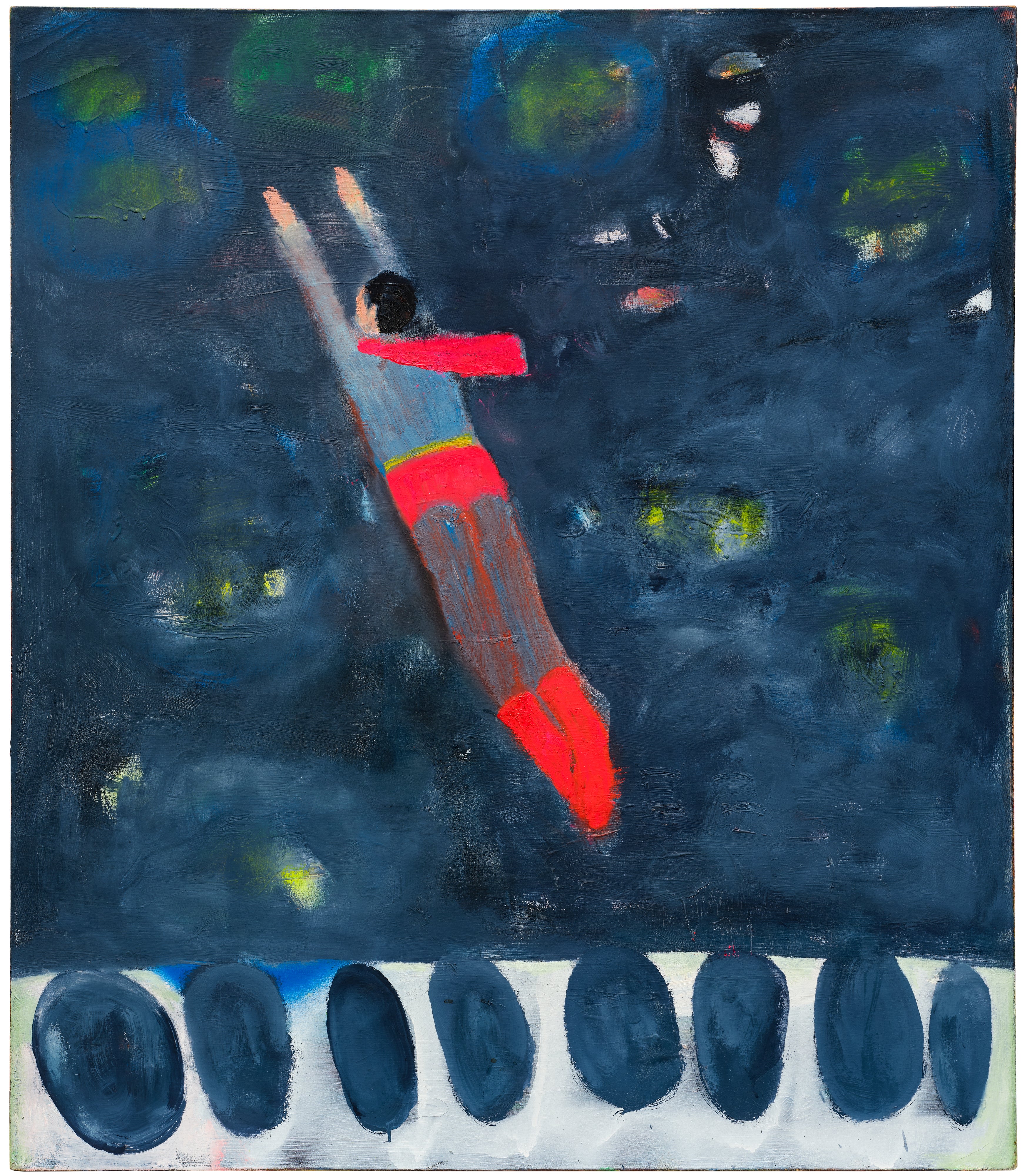 Katherine Bradford — Gray Suit Superman at Night