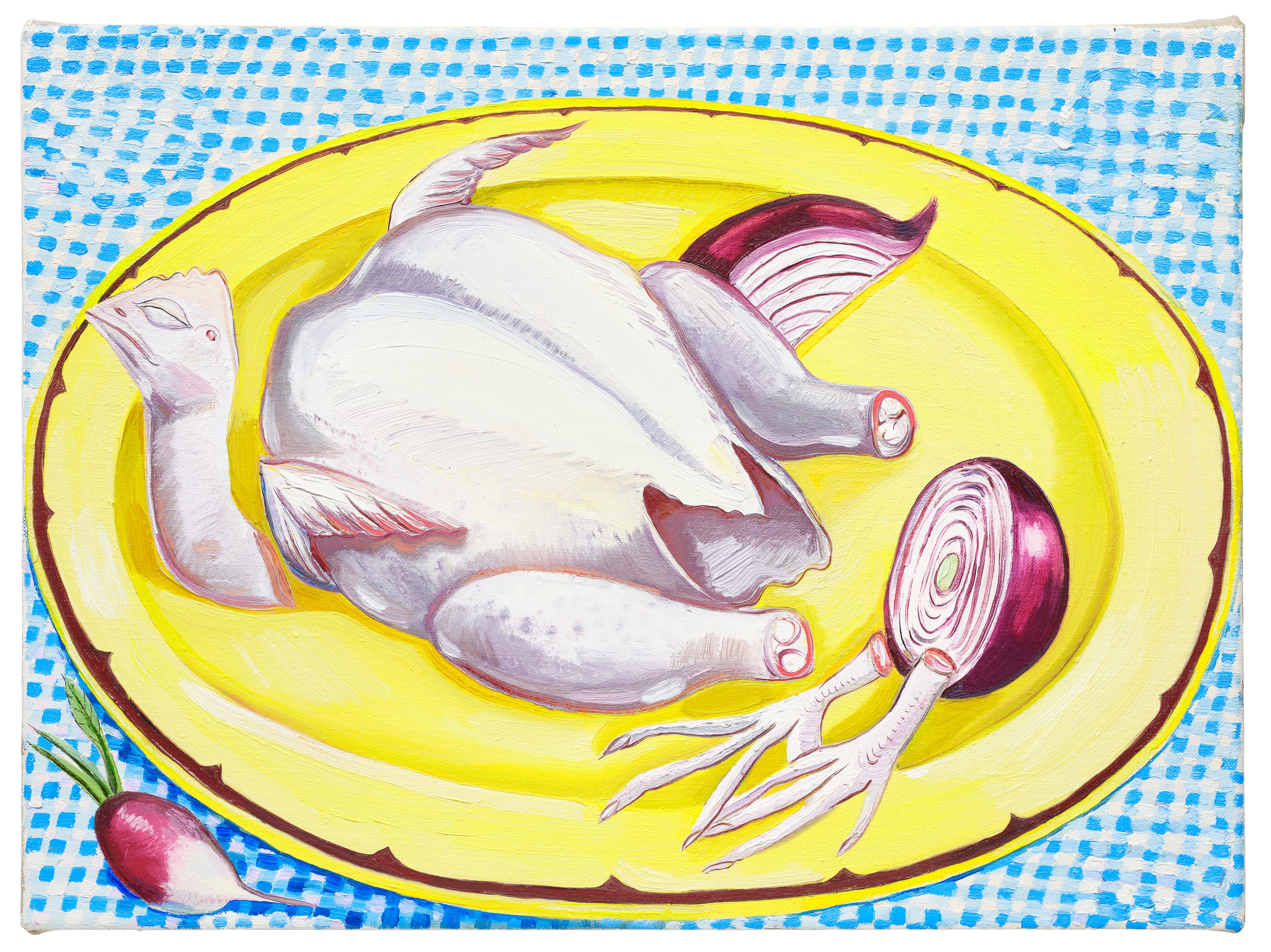 Chicken and Yellow Plate